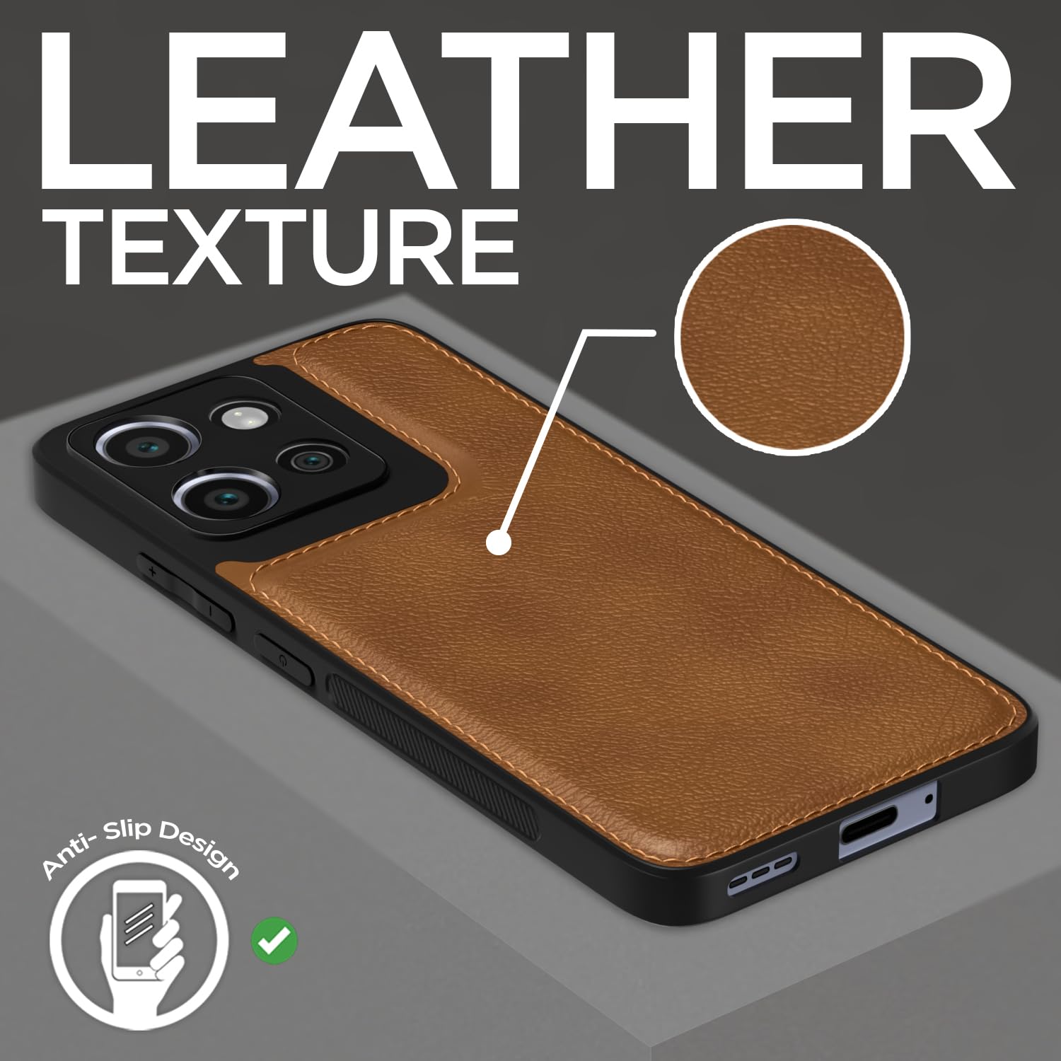 Pikkme Moto Edge 50 neo 5G Leatherback Back Case | Brown