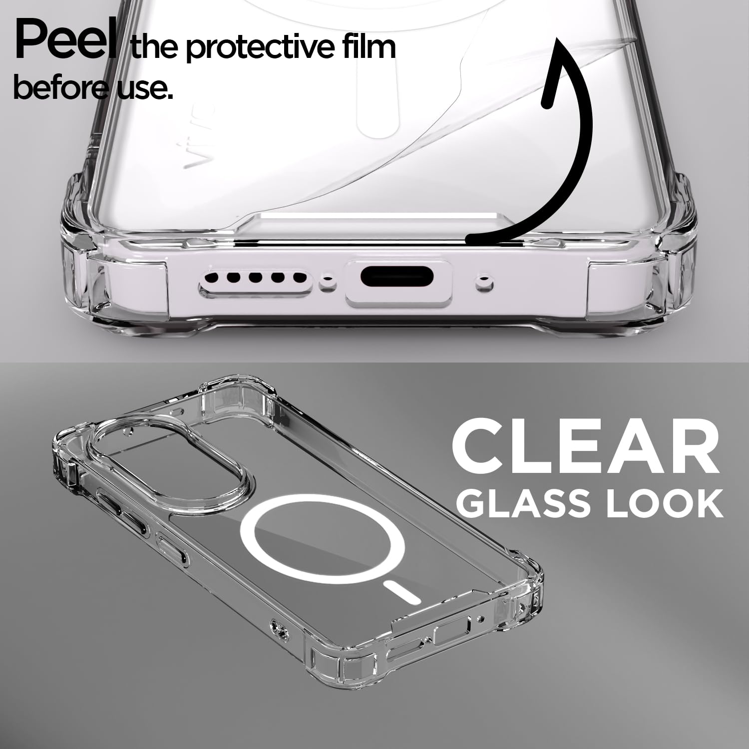 Transparent mag-safe back cover for Vivo T4R/V50e/V50 5G – Pikkme – photo 3