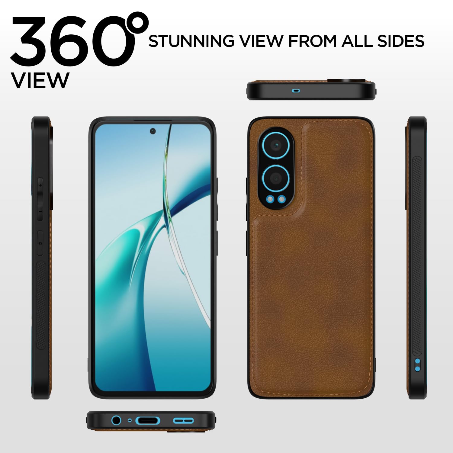 OnePlus Nord CE 4 Lite 5G Leather back cover in brown by Pikkme – photo 2