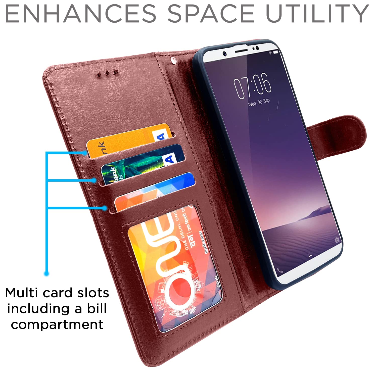 Pikkme Vivo V7 Plus Vintage Flip Cover | Brown