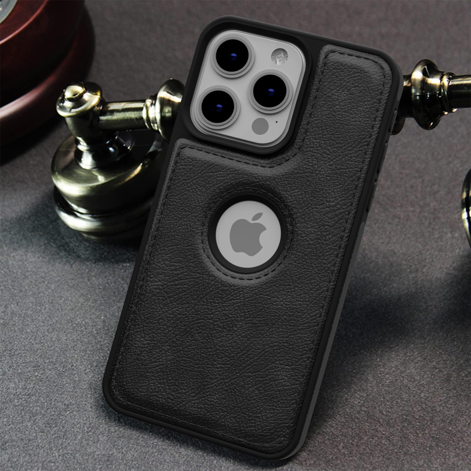 Pikkme iPhone 16 Pro Max Flexible Pu Leather Back Case | Black