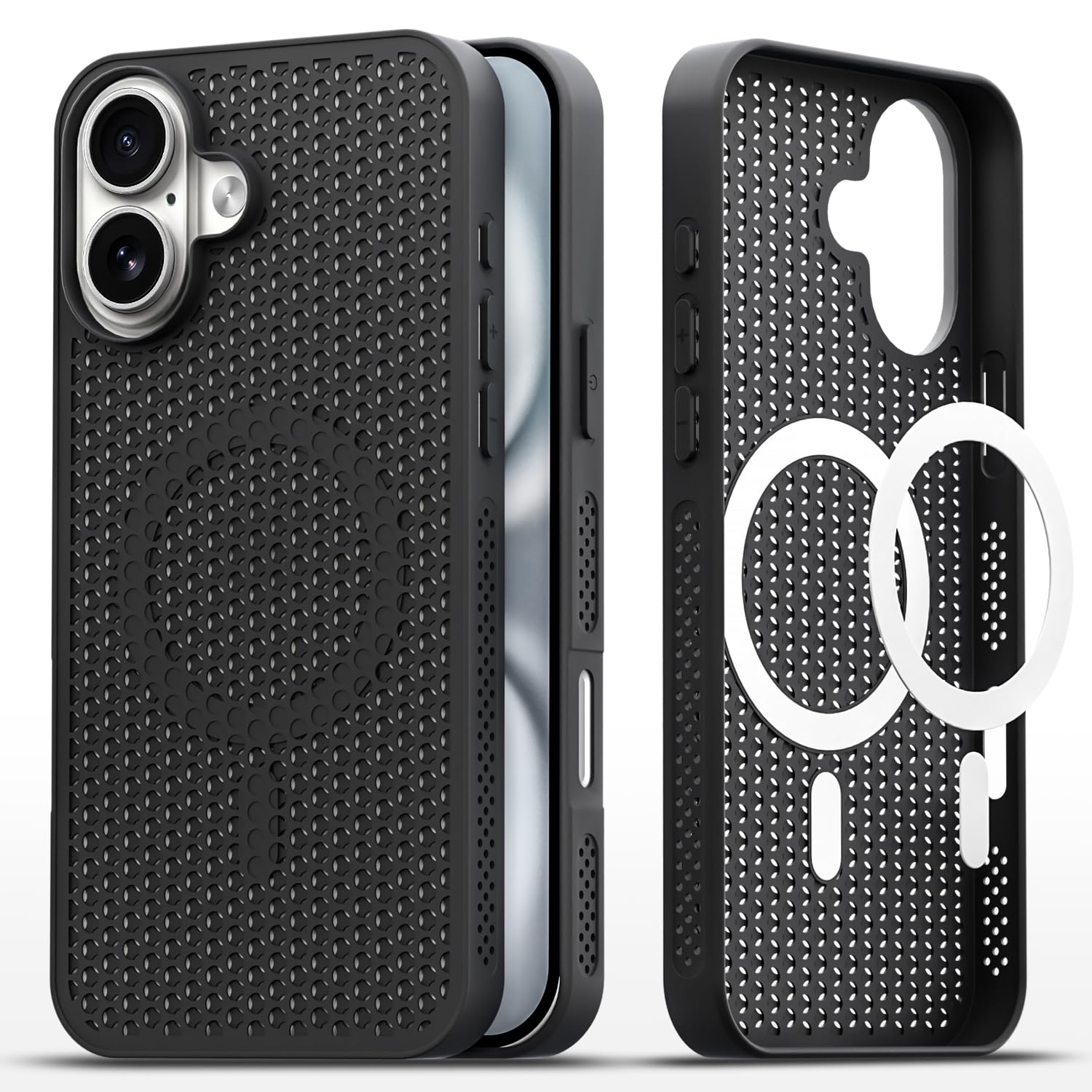 Pikkme black MagSafe back cover for iPhone 17