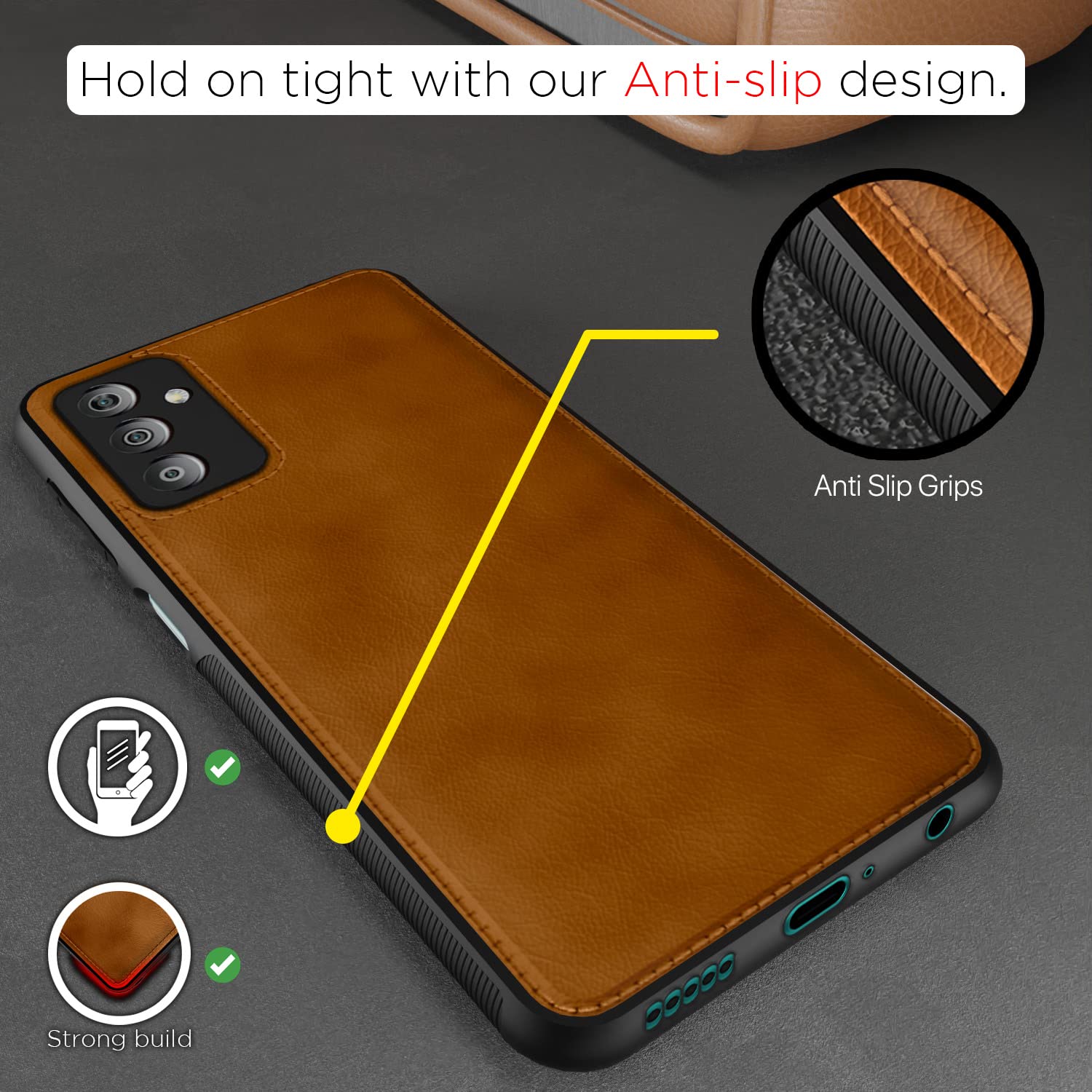 Pikkme Samsung Galaxy F23 5G Leatherback Back Case | Brown