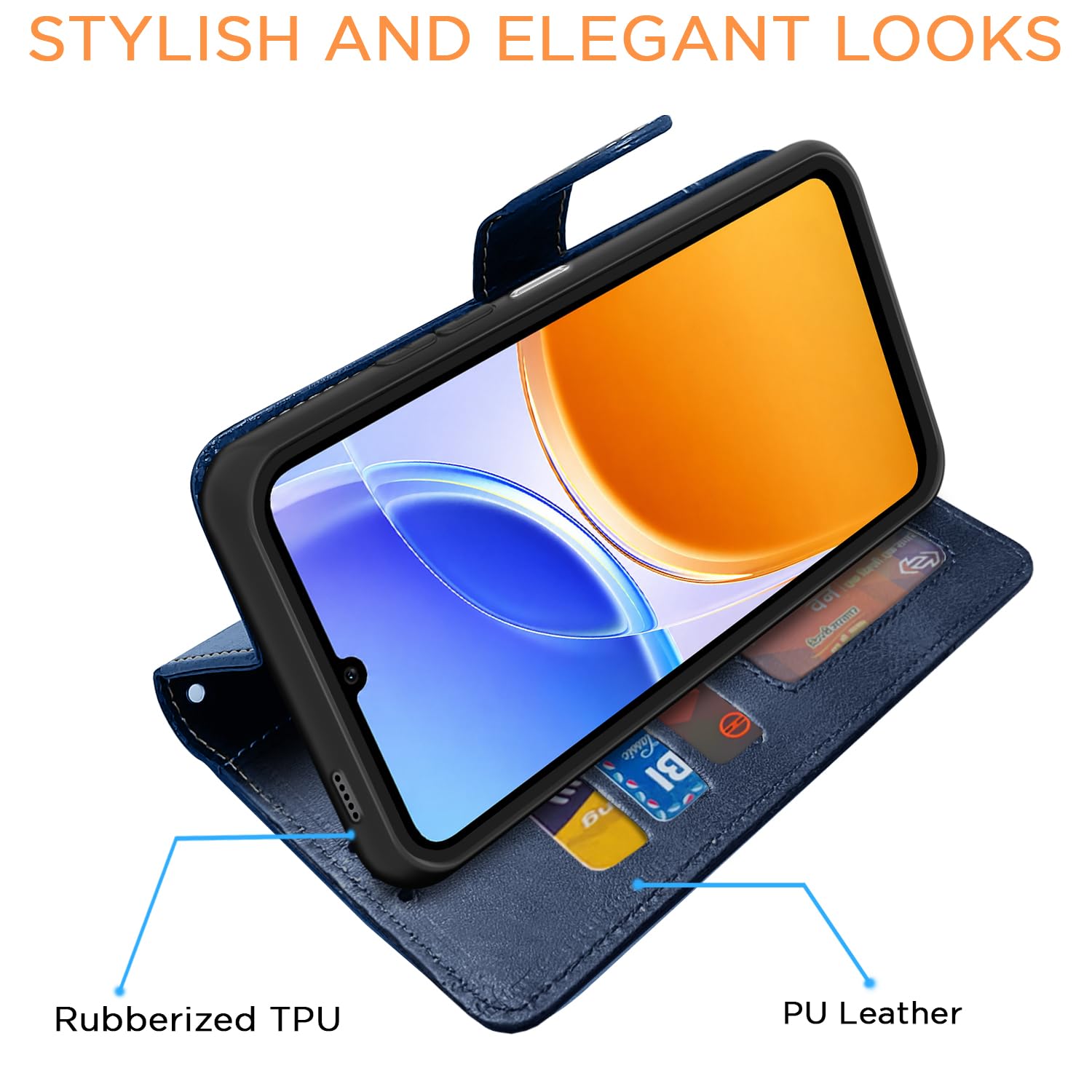 Pikkme navy & light blue flip cover for Vivo T5e – photo 3