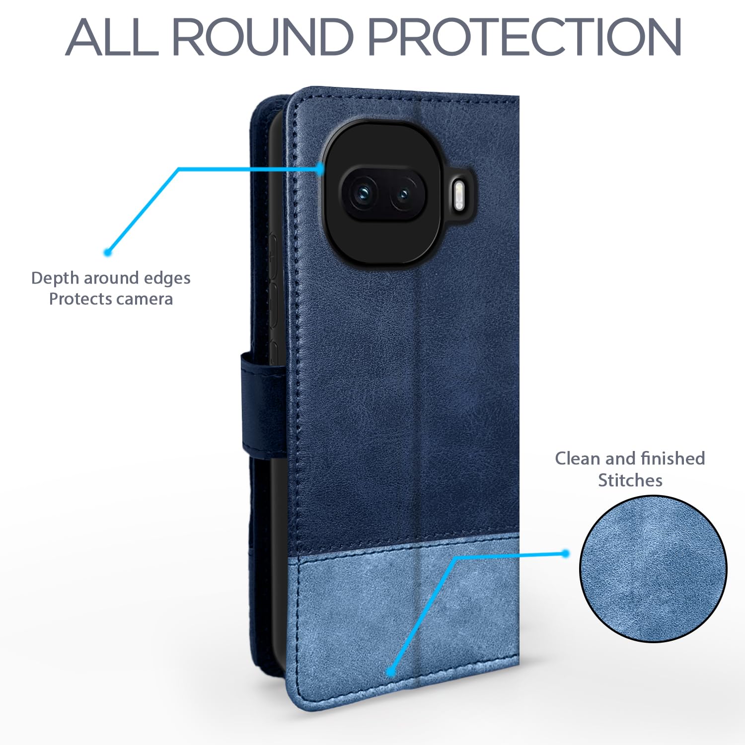 Pikkme navy & light blue mobile flip cover for iQOO 15R 5G – photo 4