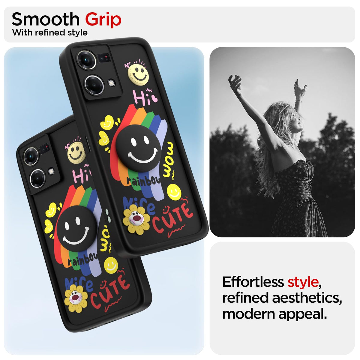 Pikkme black Soft Silicone mobile cover for Oppo F21 Pro 4G – photo 2