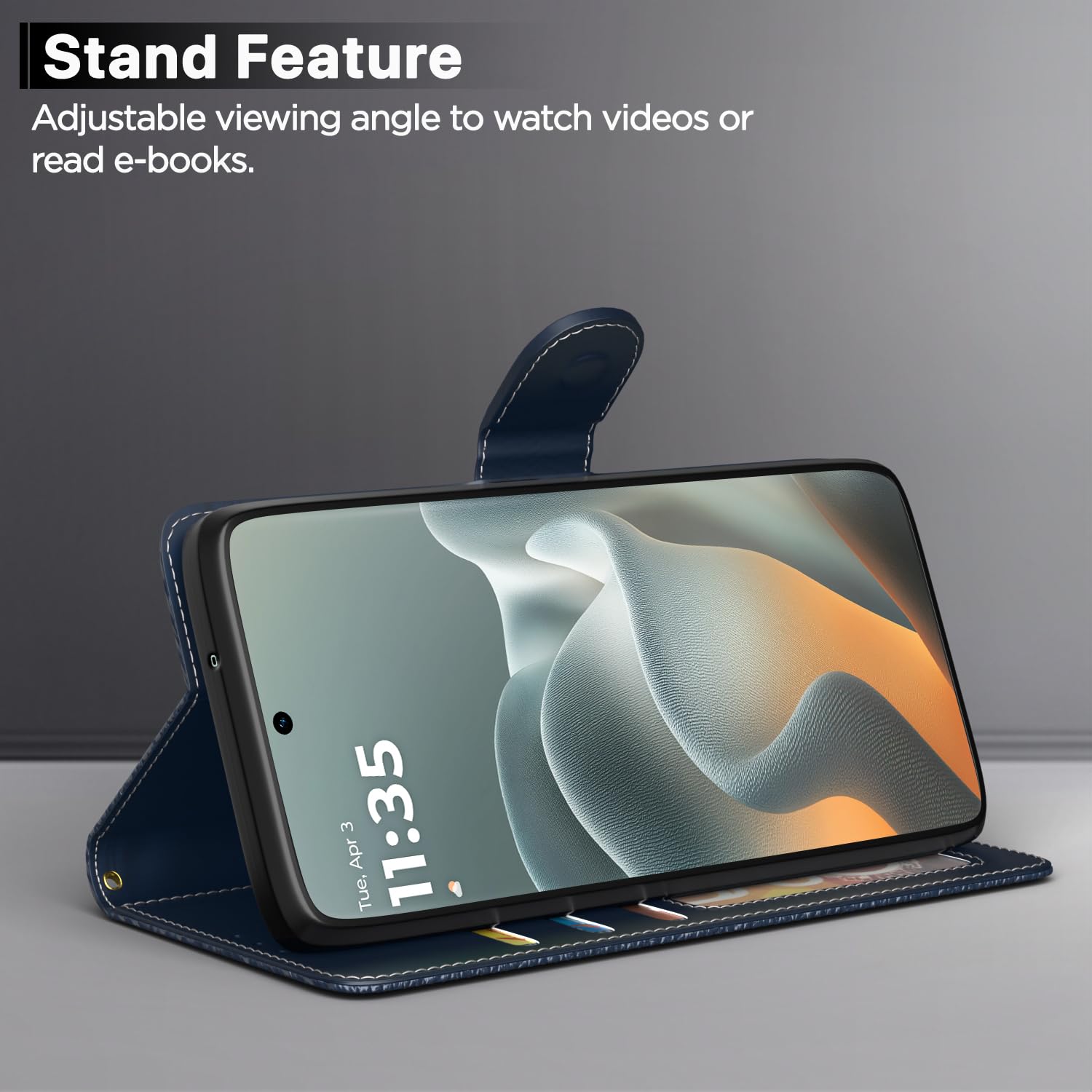 Pikkme Moto Edge 70 Fusion 5G blue flip cover – photo 3