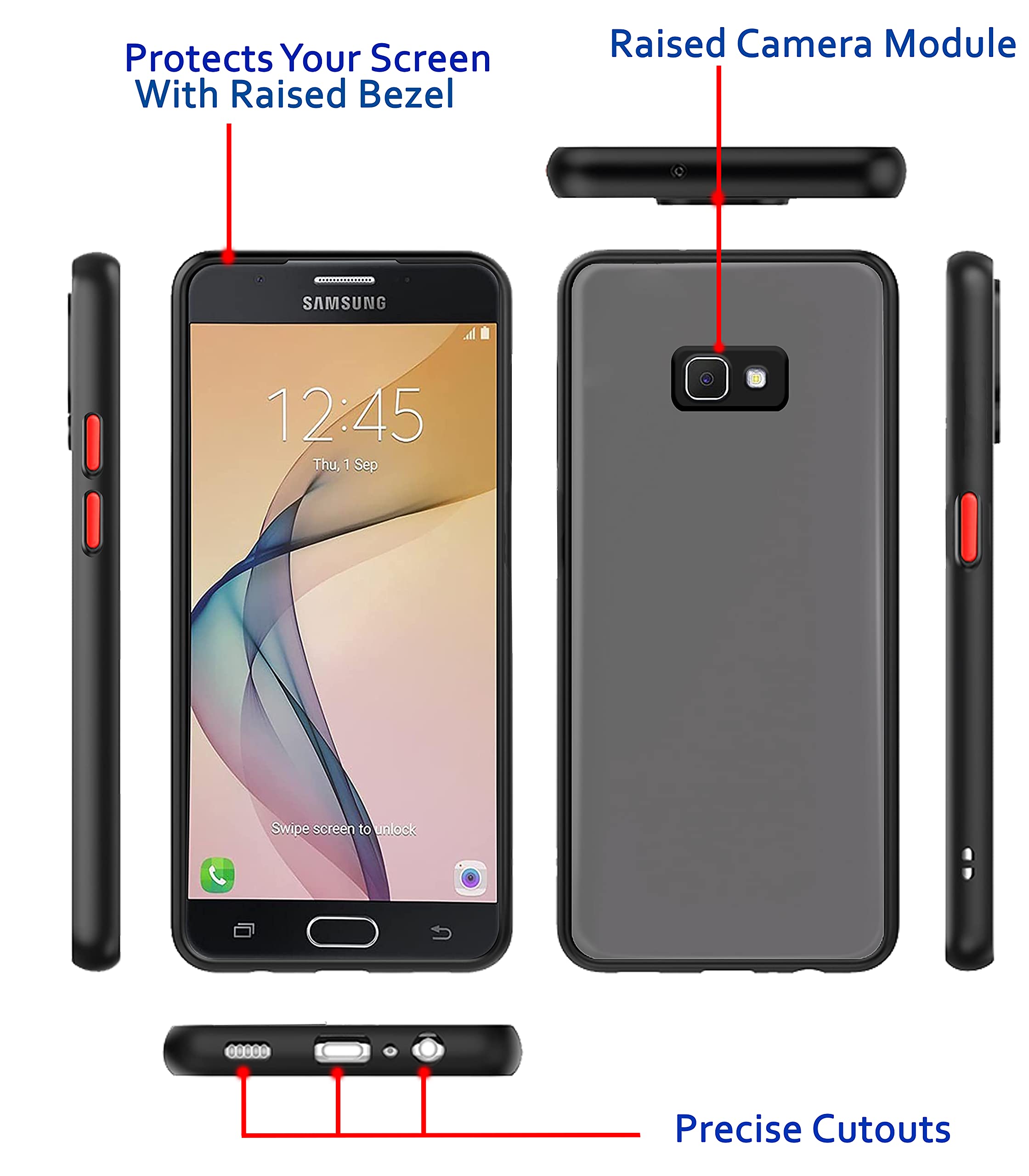 Samsung J7 Prime Matte mobile cover in black by Pikkme – photo 3