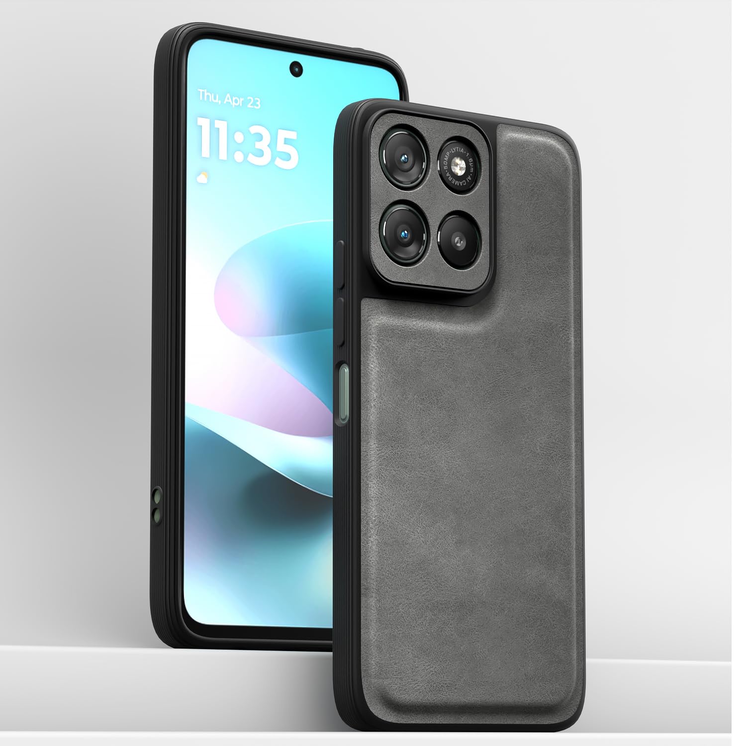 Pikkme Moto G67 Power/G57 Power 5G Leather grey mobile cover – photo 2