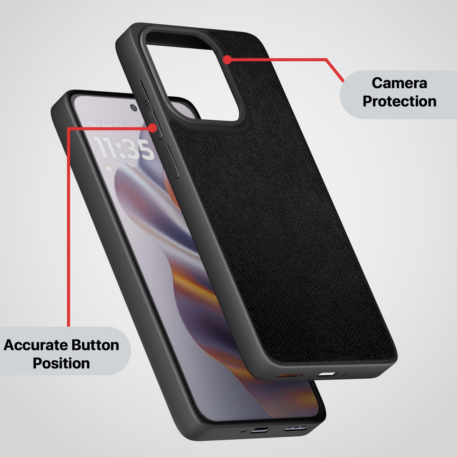 Pikkme black mobile cover for Moto Edge 50 Neo 5G – photo 3