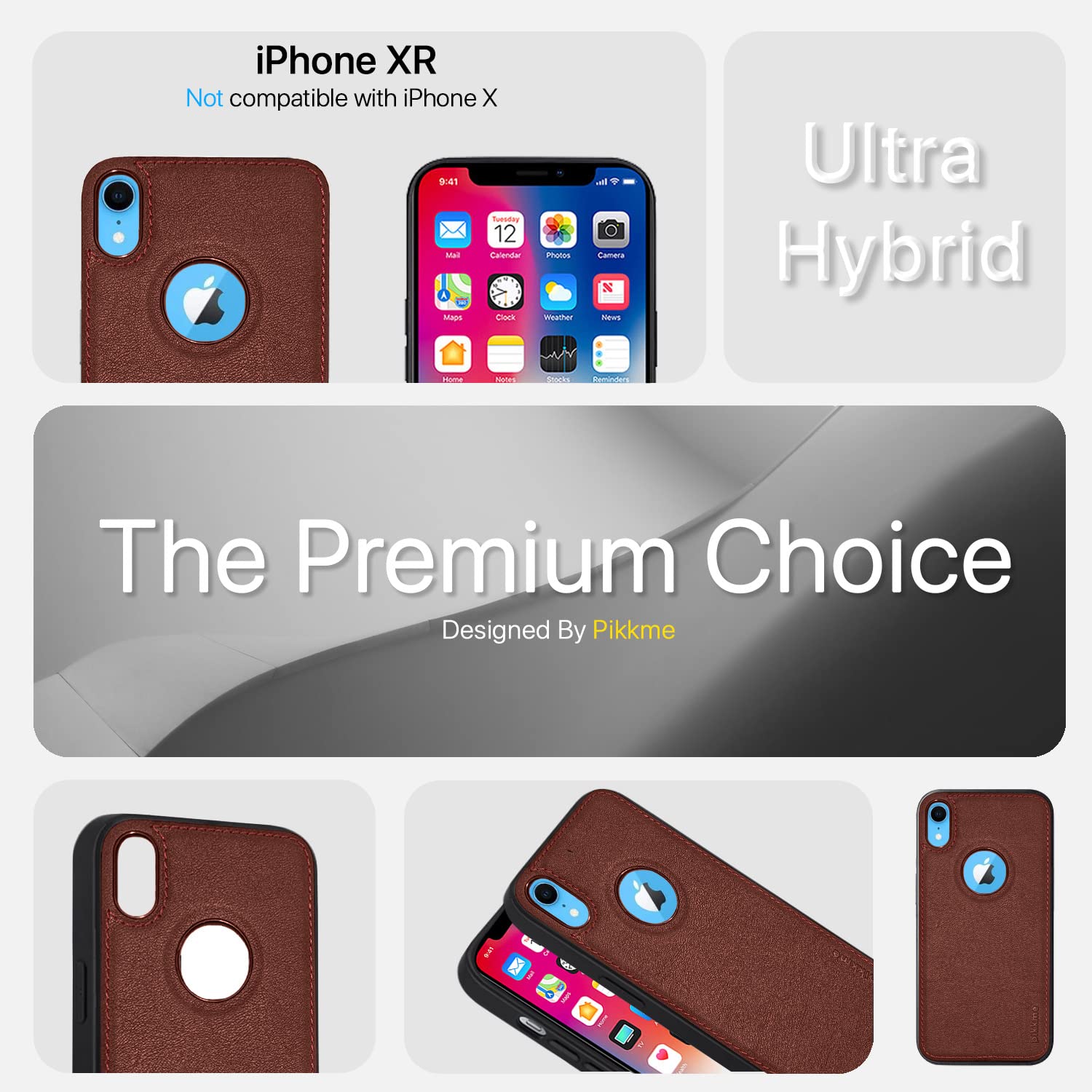 Pikkme brown Leather mobile back cover for iPhone XR – photo 2
