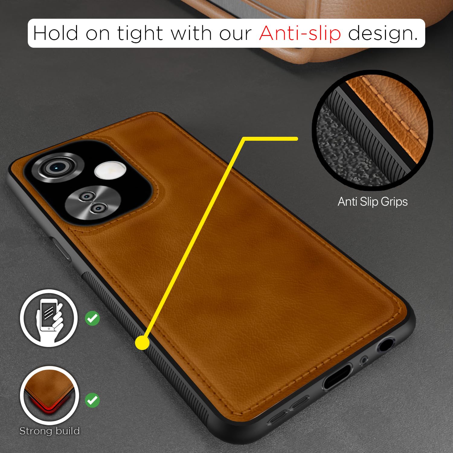 Pikkme OnePlus Nord CE 3 Lite 5G Leatherback Back Case | Brown