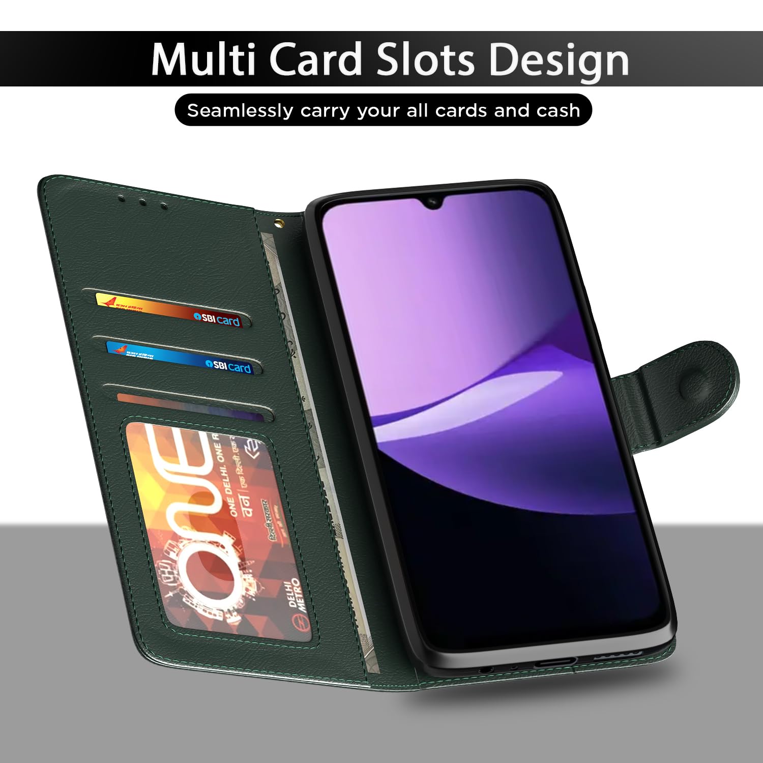 Pikkme green Wallet flip cover for Redmi 15C 5G – photo 5