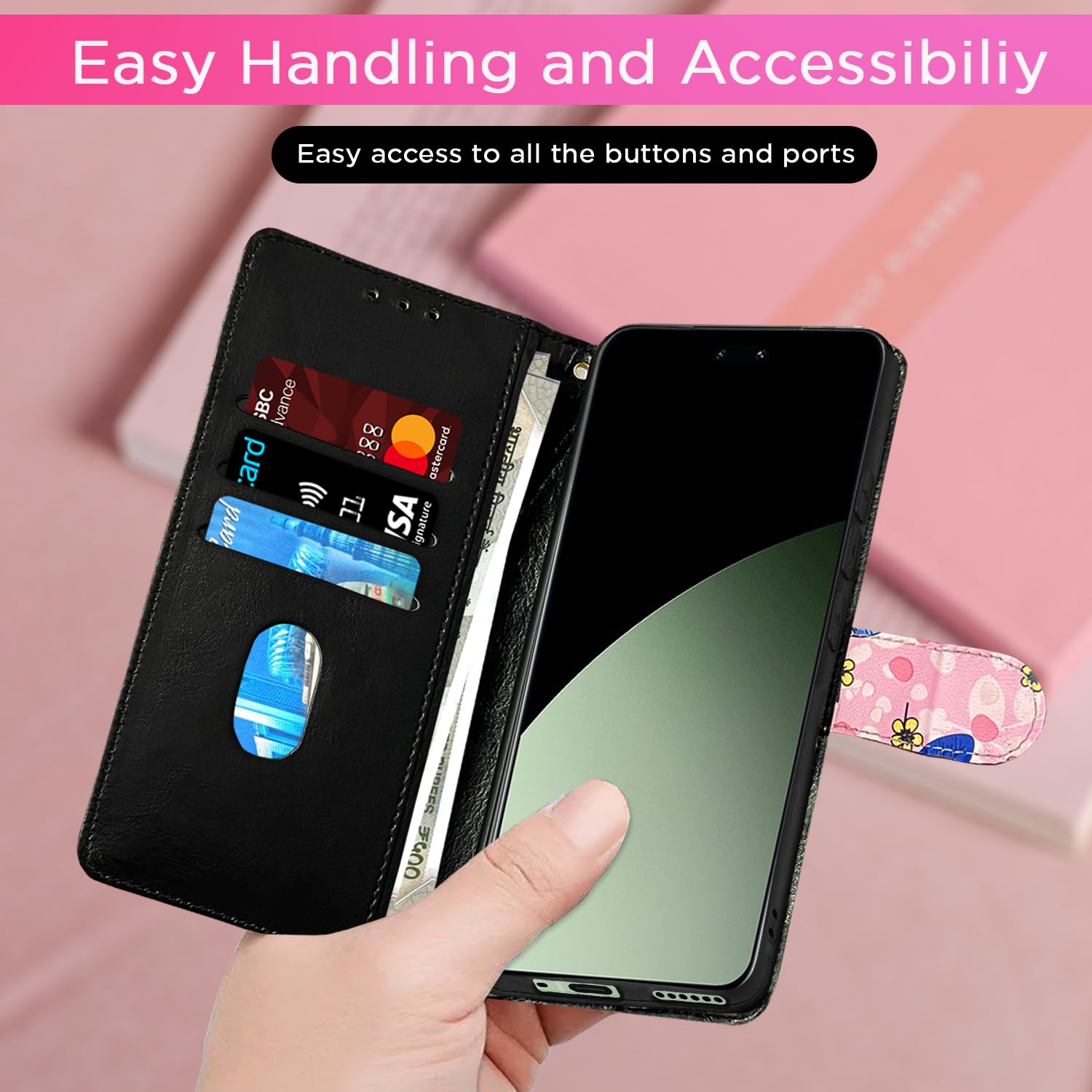 Pikkme Xiaomi Civi 4 Pro 5G, Xiaomi 14 Civi 5G Flip Cover (Pink)