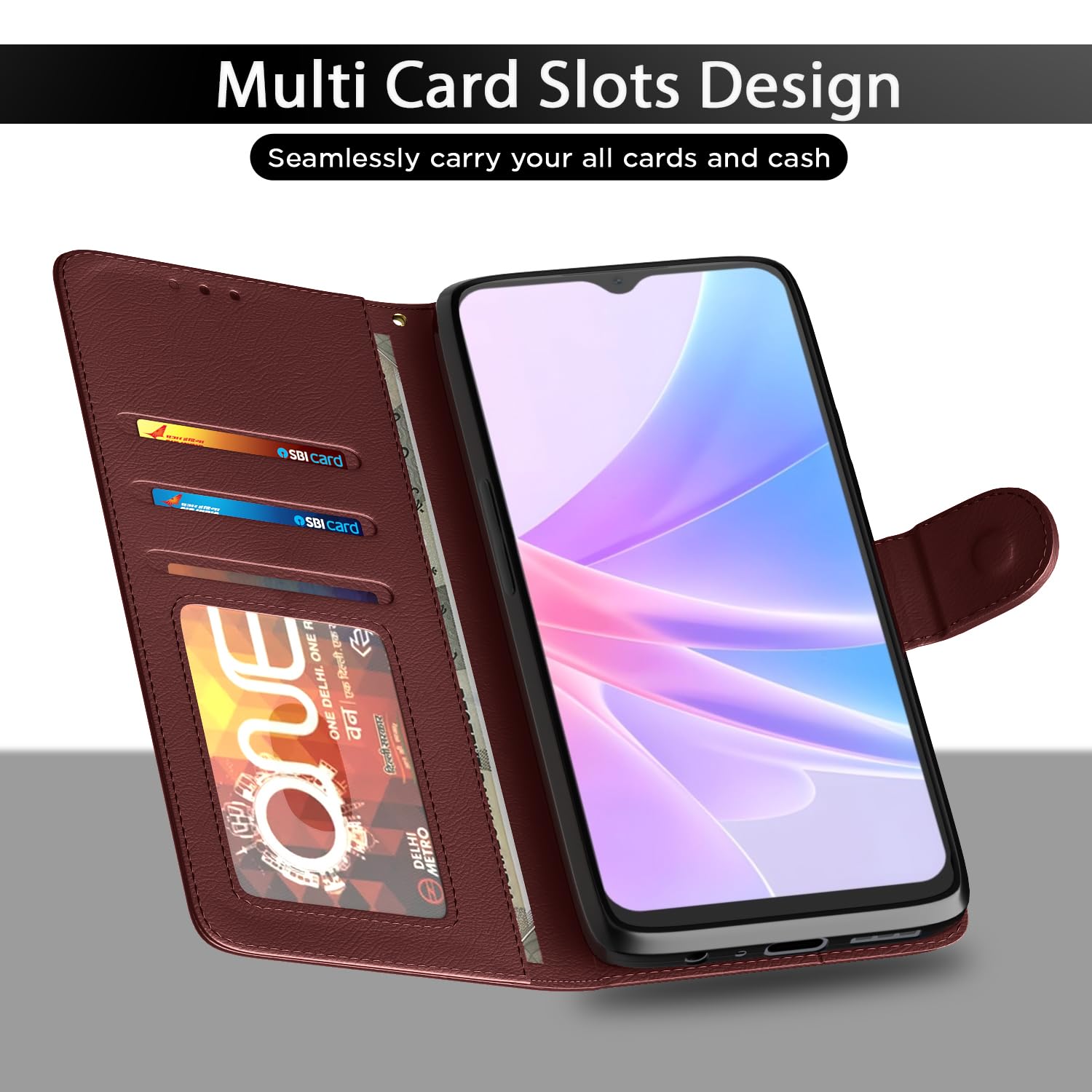 Pikkme Oppo A78 5G brown mobile flip cover – photo 5