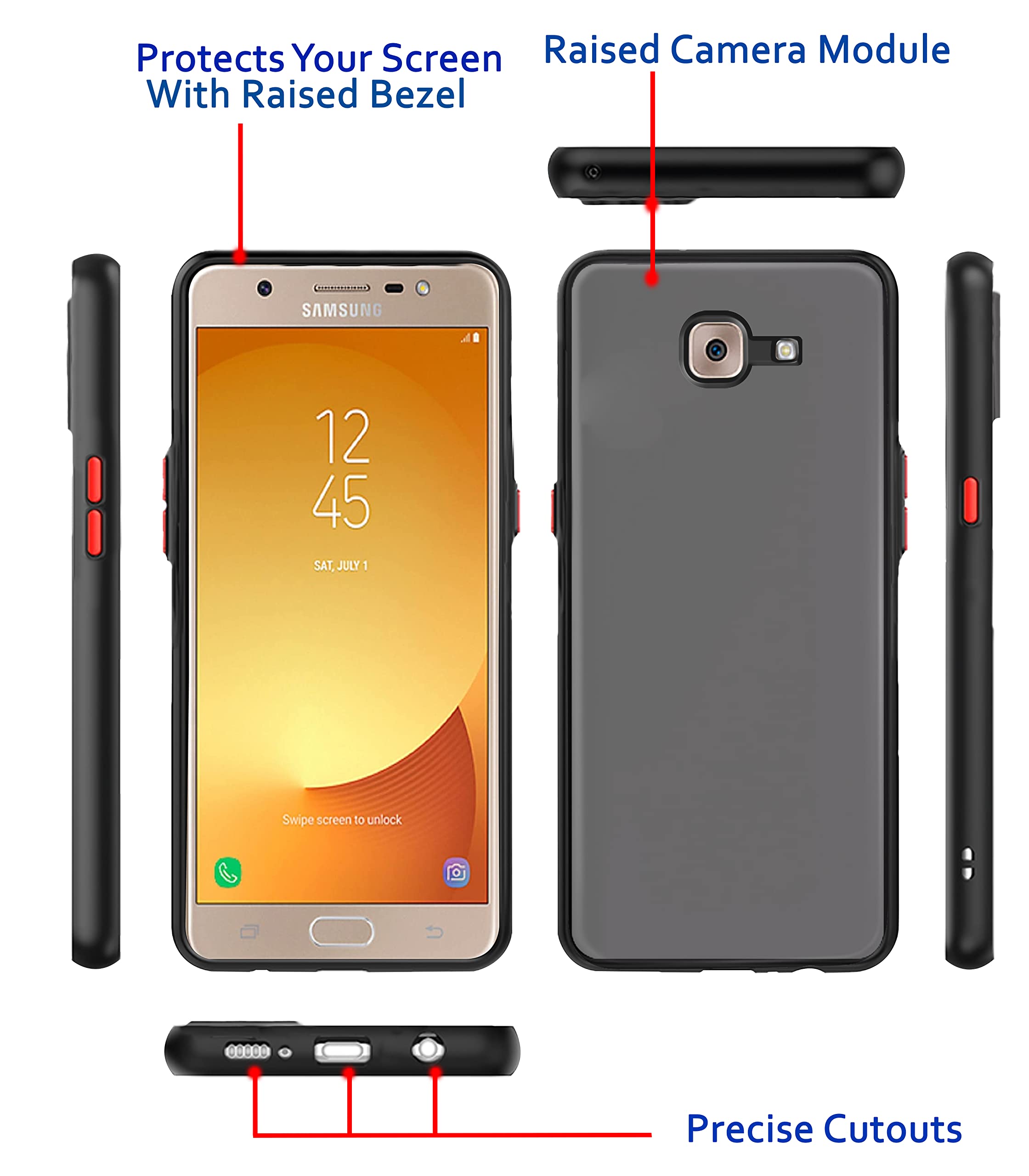 Samsung J7 Max Hybrid back cover in black by Pikkme – photo 3
