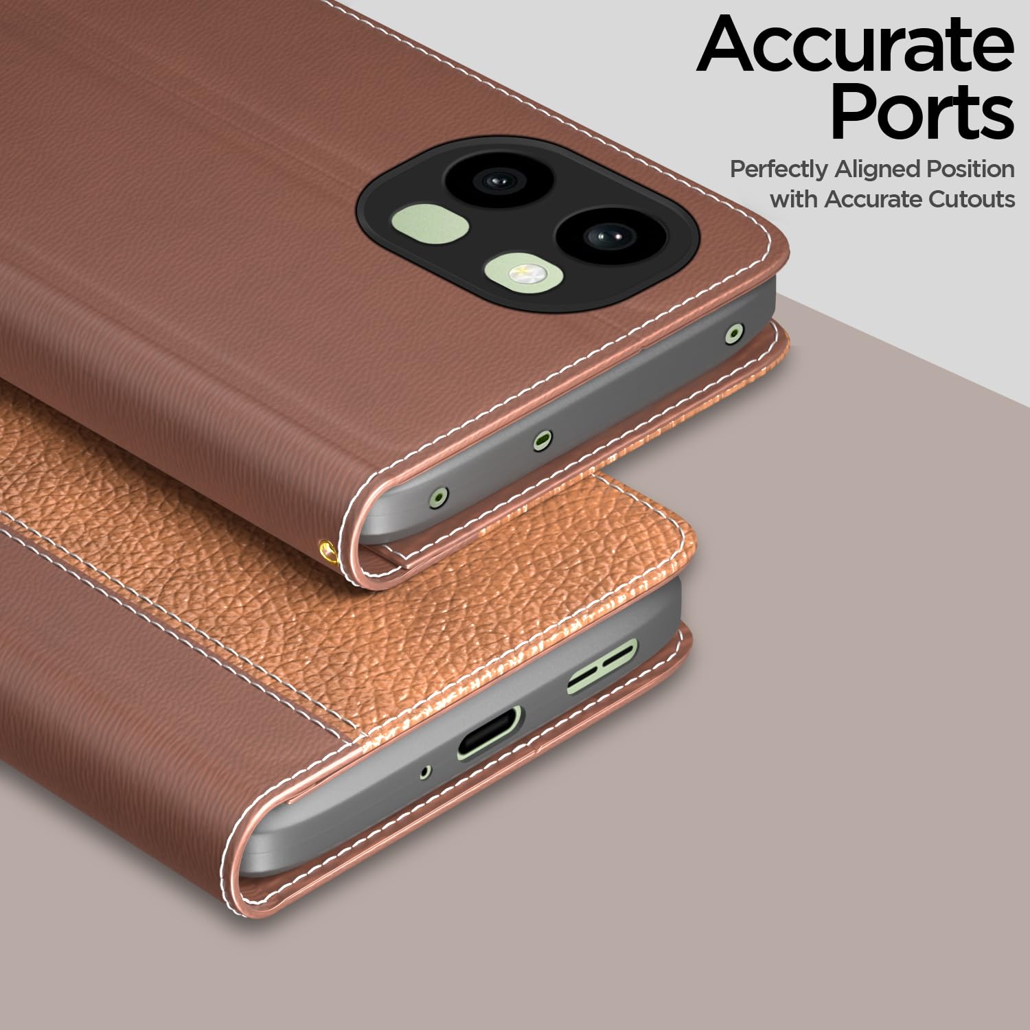Pikkme OnePlus 15R 5G tan flip cover – photo 2