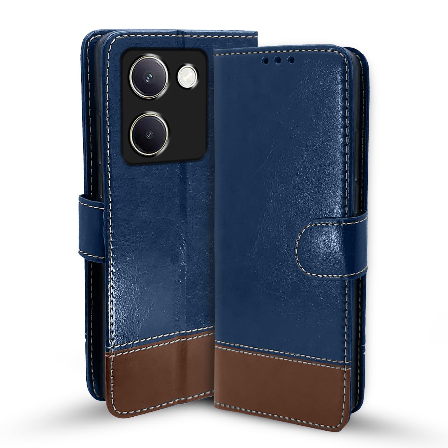 Pikkme Vivo Y200 Pro 5G Magnetic blue & brown flip case