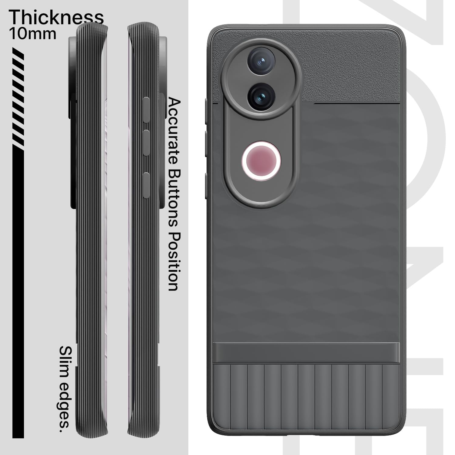 Grey Silicone mobile back cover for iQOO Z10R 5G/Vivo V50 5G/V50e 5G/Vivo T4R – Pikkme – photo 3