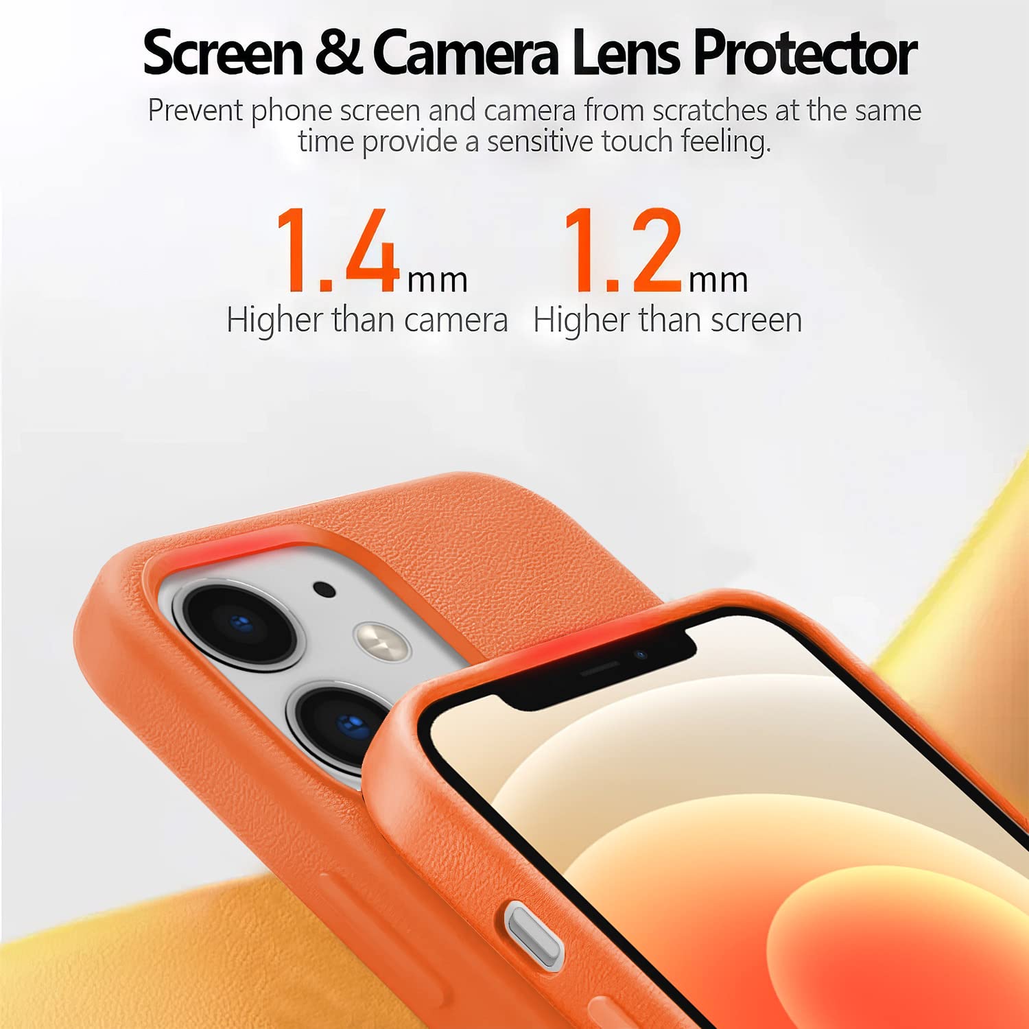 Orange Leather mobile cover for iPhone 12/12 Pro – Pikkme – photo 4