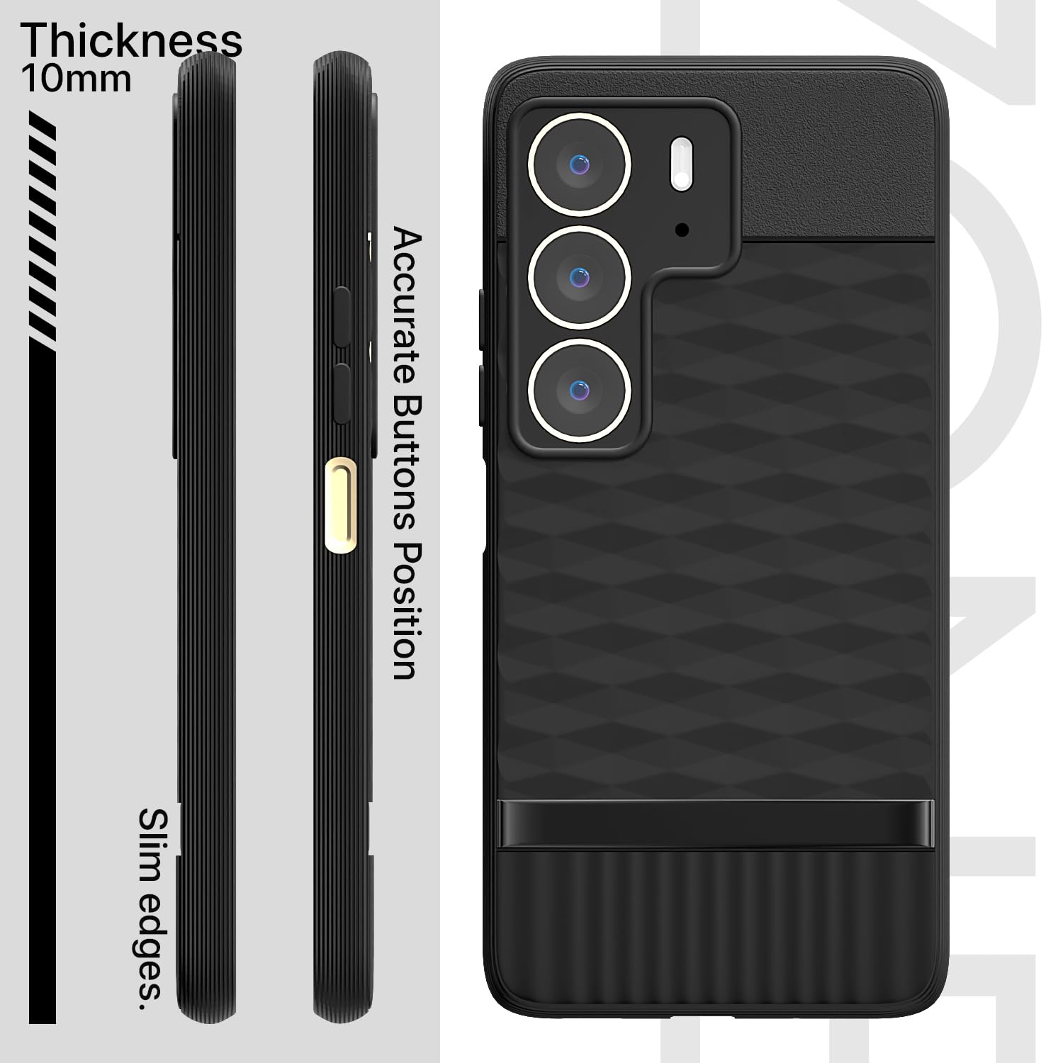 Pikkme Realme C75 Gencase Back Cover (Black)