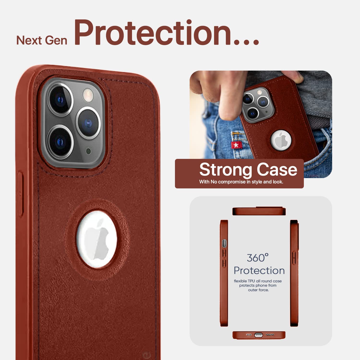 Pikkme brown Leather back cover for iPhone 11 Pro – photo 7