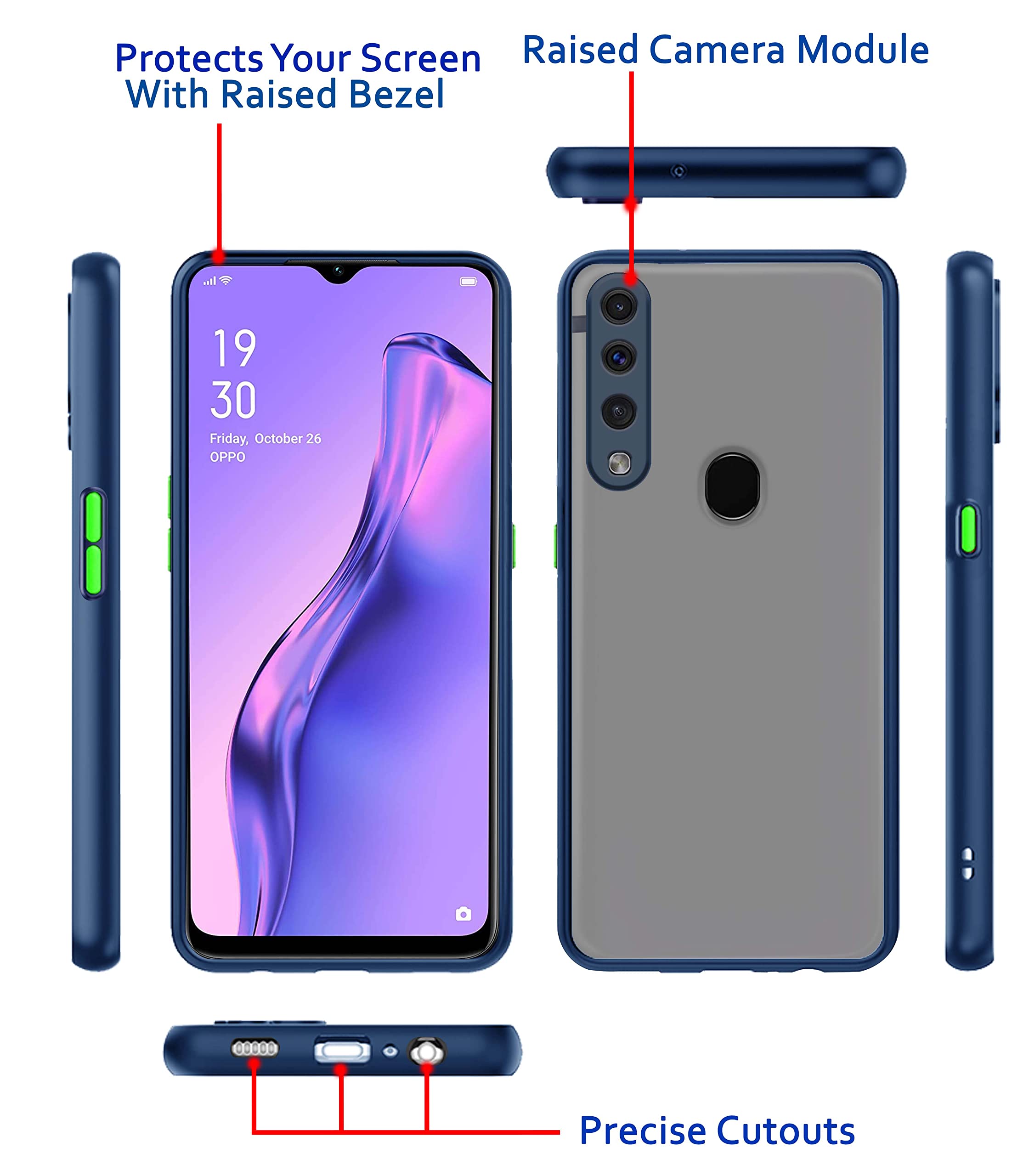 Blue Matte mobile cover for Oppo A31 – Pikkme – photo 3