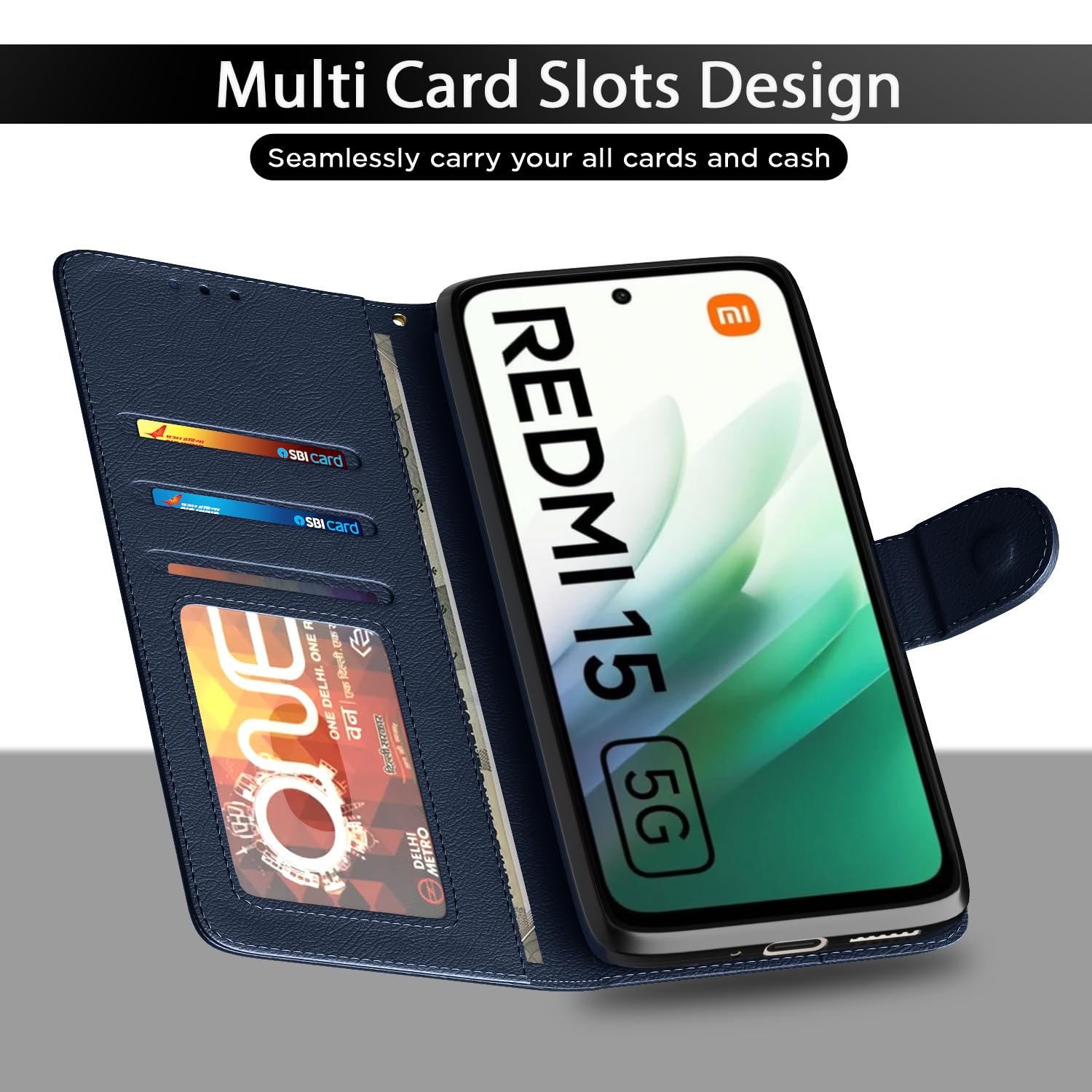 Pikkme blue flip case for Redmi 15 5G – photo 5