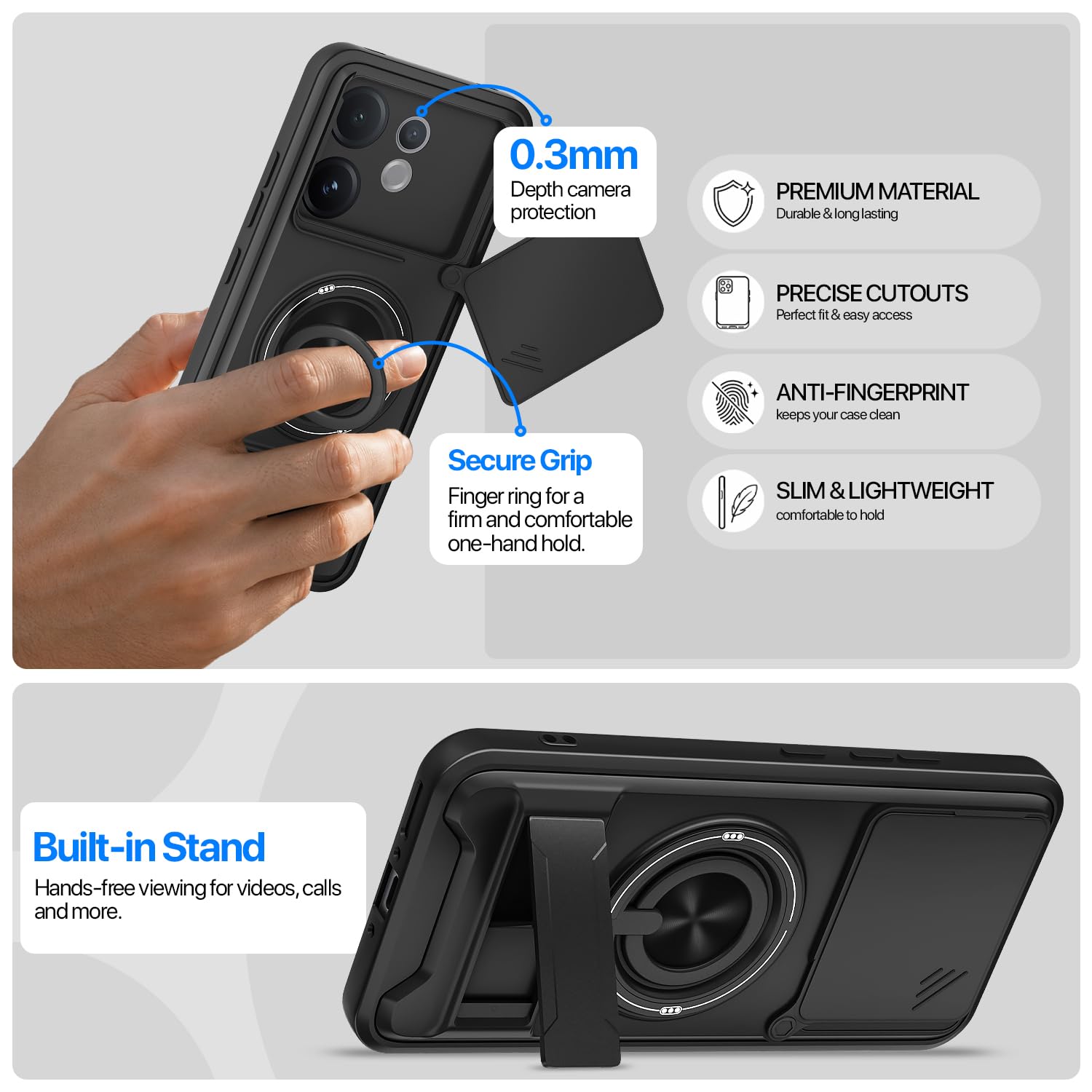 Black Tough Armor mobile cover for Vivo V60e/V60 5G – Pikkme – photo 3