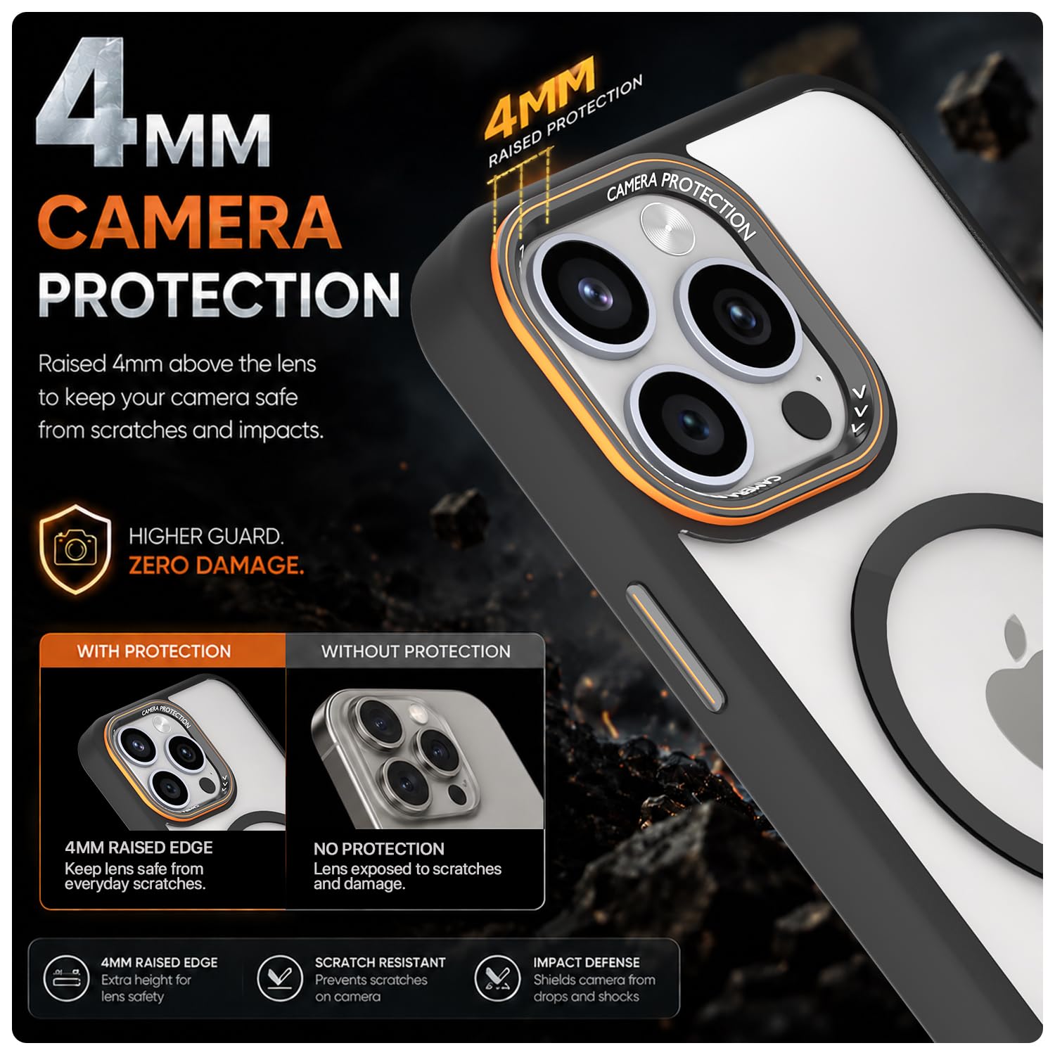 Black mag-safe phone cover for iPhone 14 Pro – Pikkme – photo 4