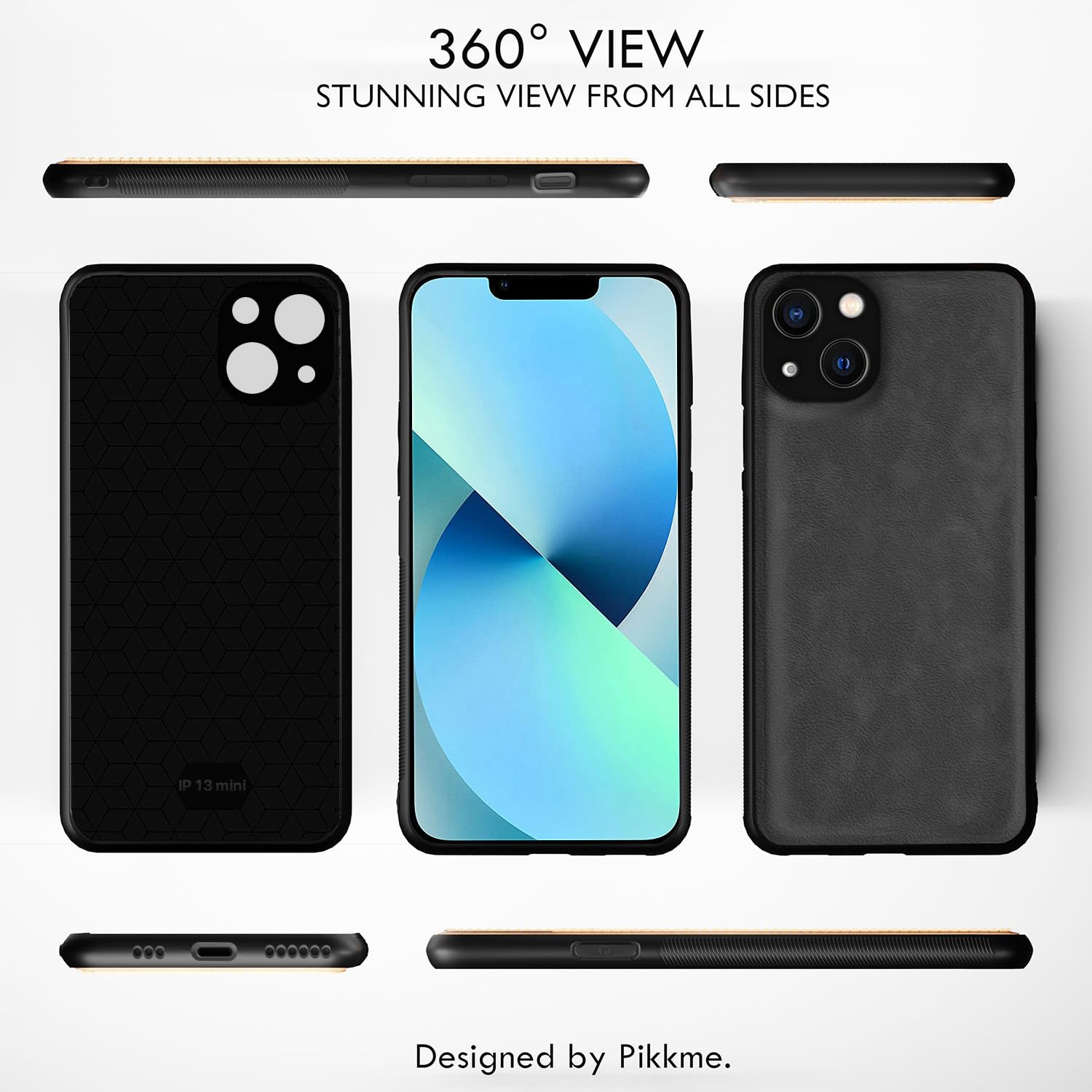 Pikkme iPhone 13 Mini Leather grey back cover – photo 2