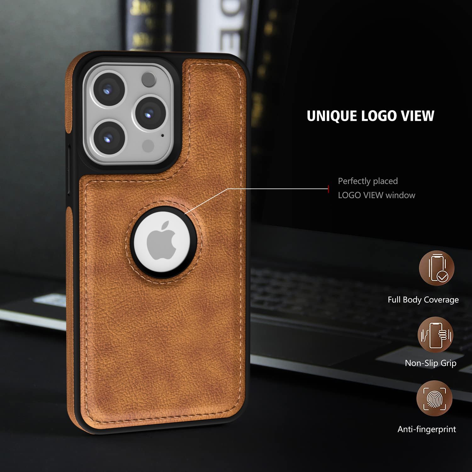 Pikkme iPhone 13 Pro Flexible Pu Leather Back Case (Brown)