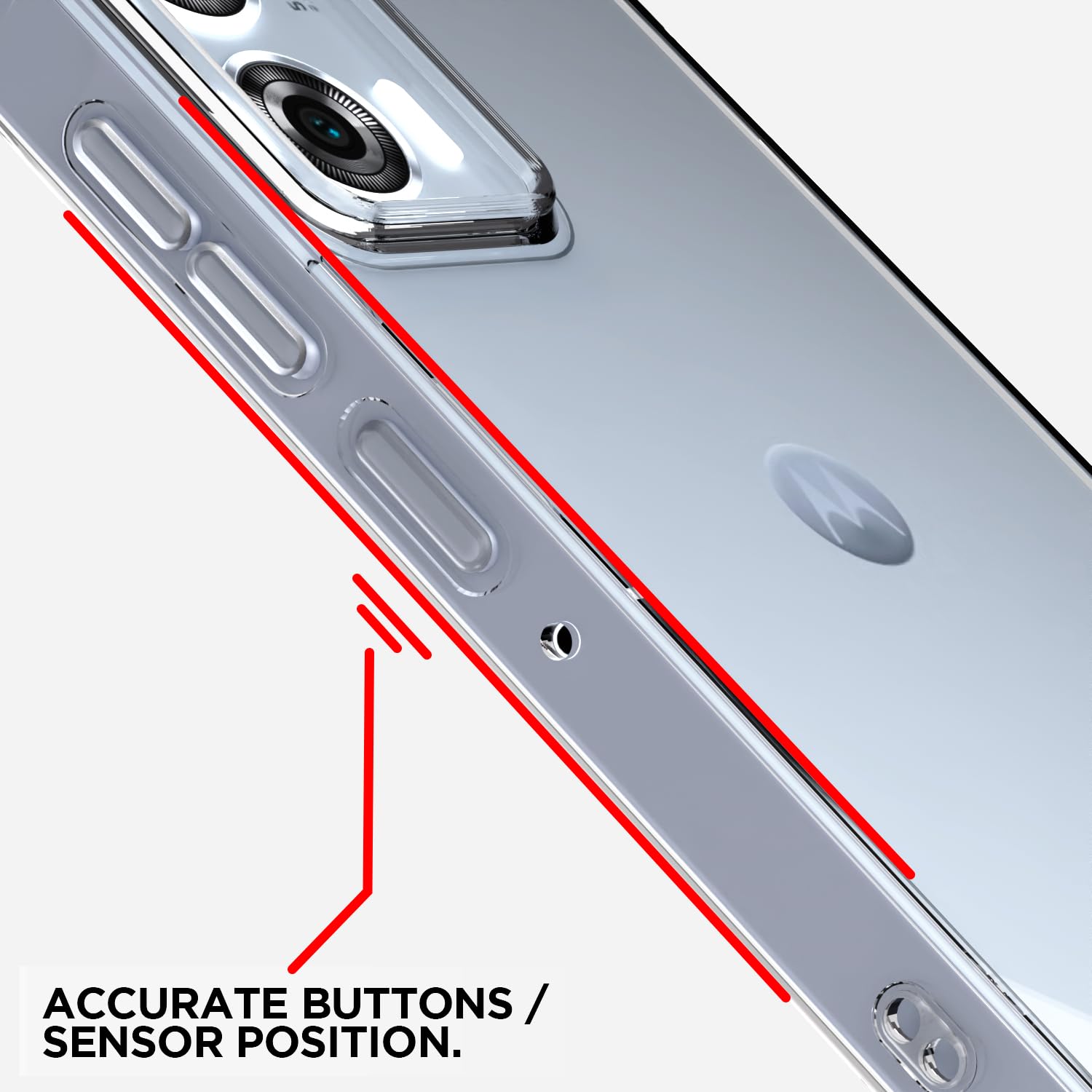Pikkme Motorola Moto Edge 50 Fusion 5G PC + TPU Crystal Clear Back Cover (Transparent)