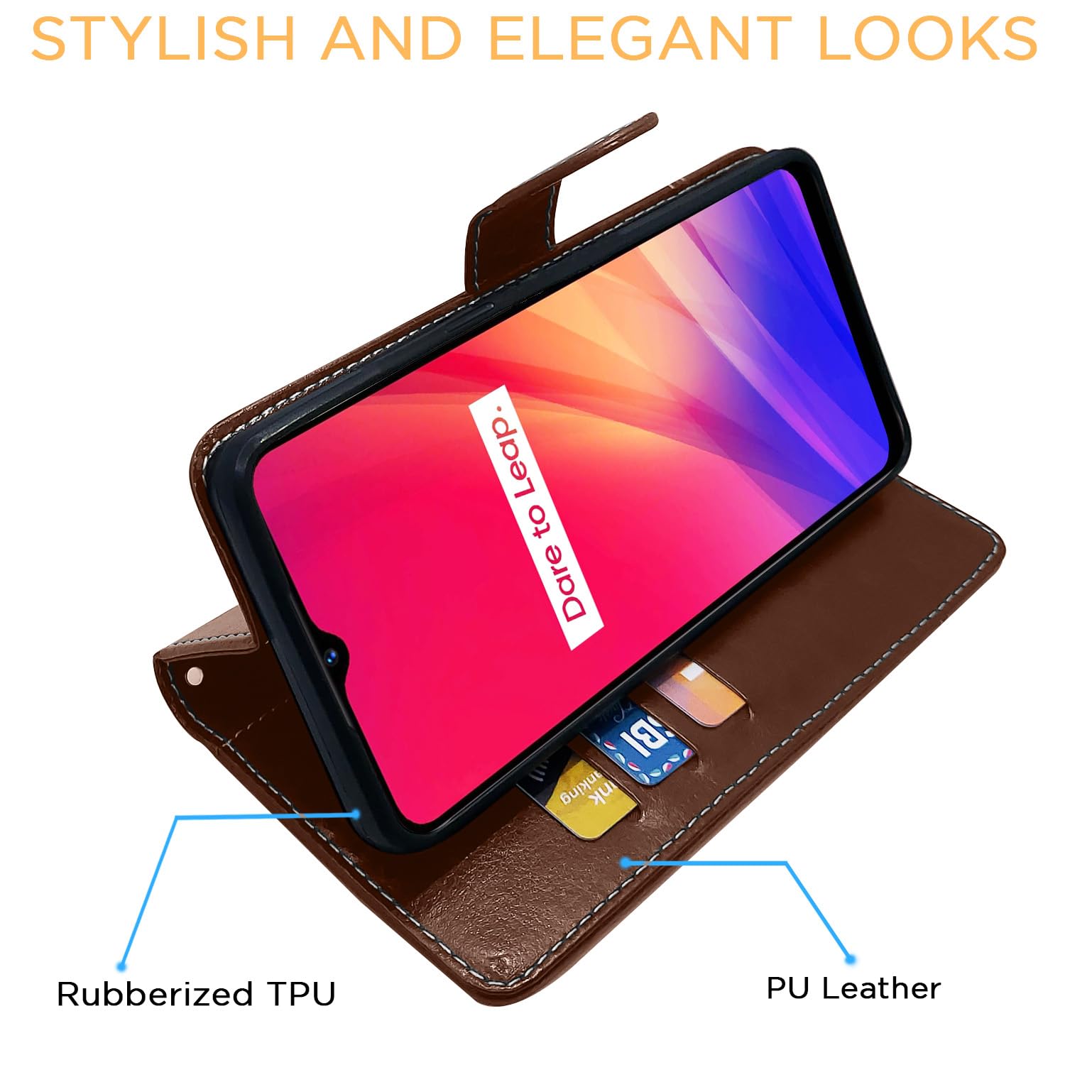Pikkme Realme C3 brown & coffee mobile flip cover – photo 5
