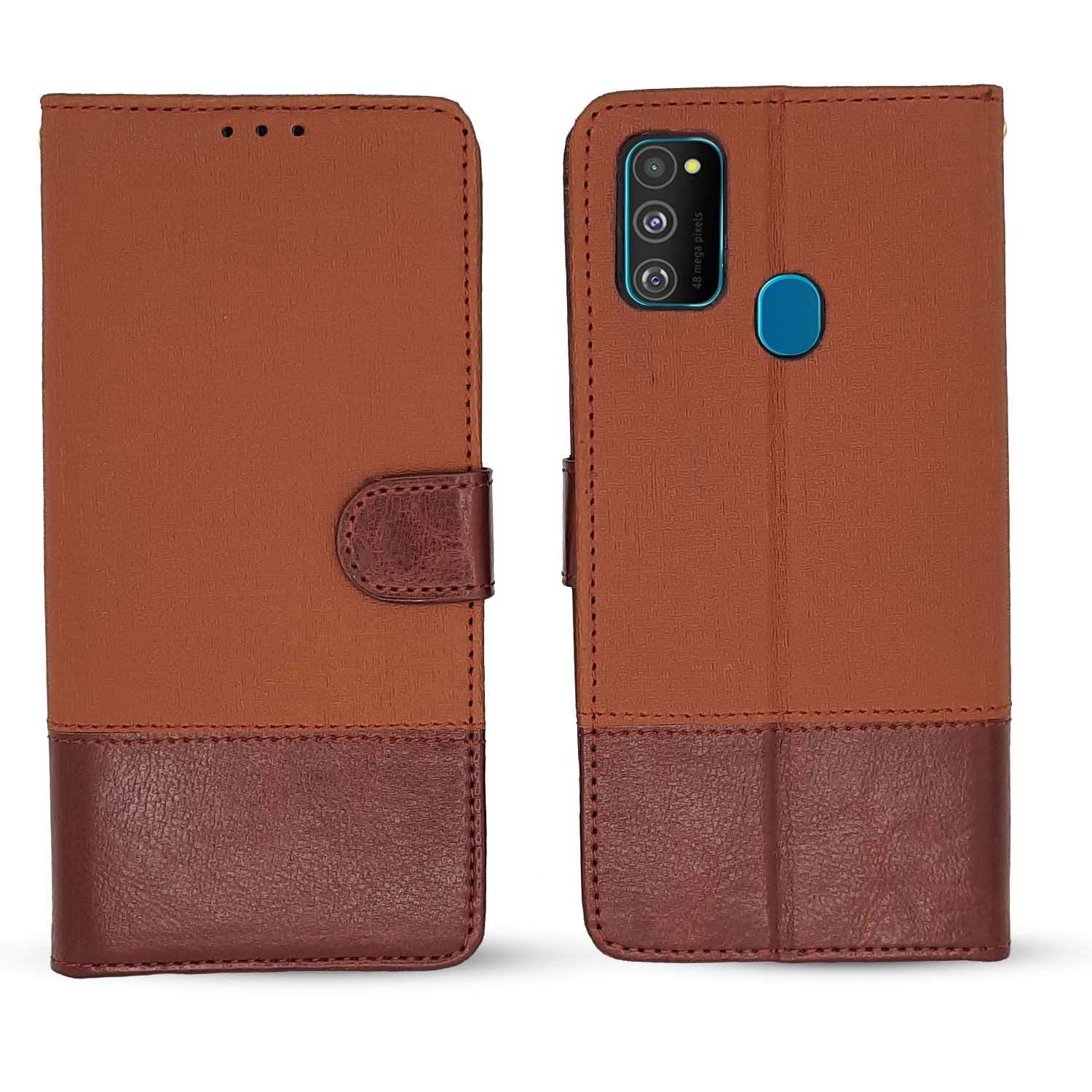 Brown wallet flip cover for Samsung M31 – Pikkme
