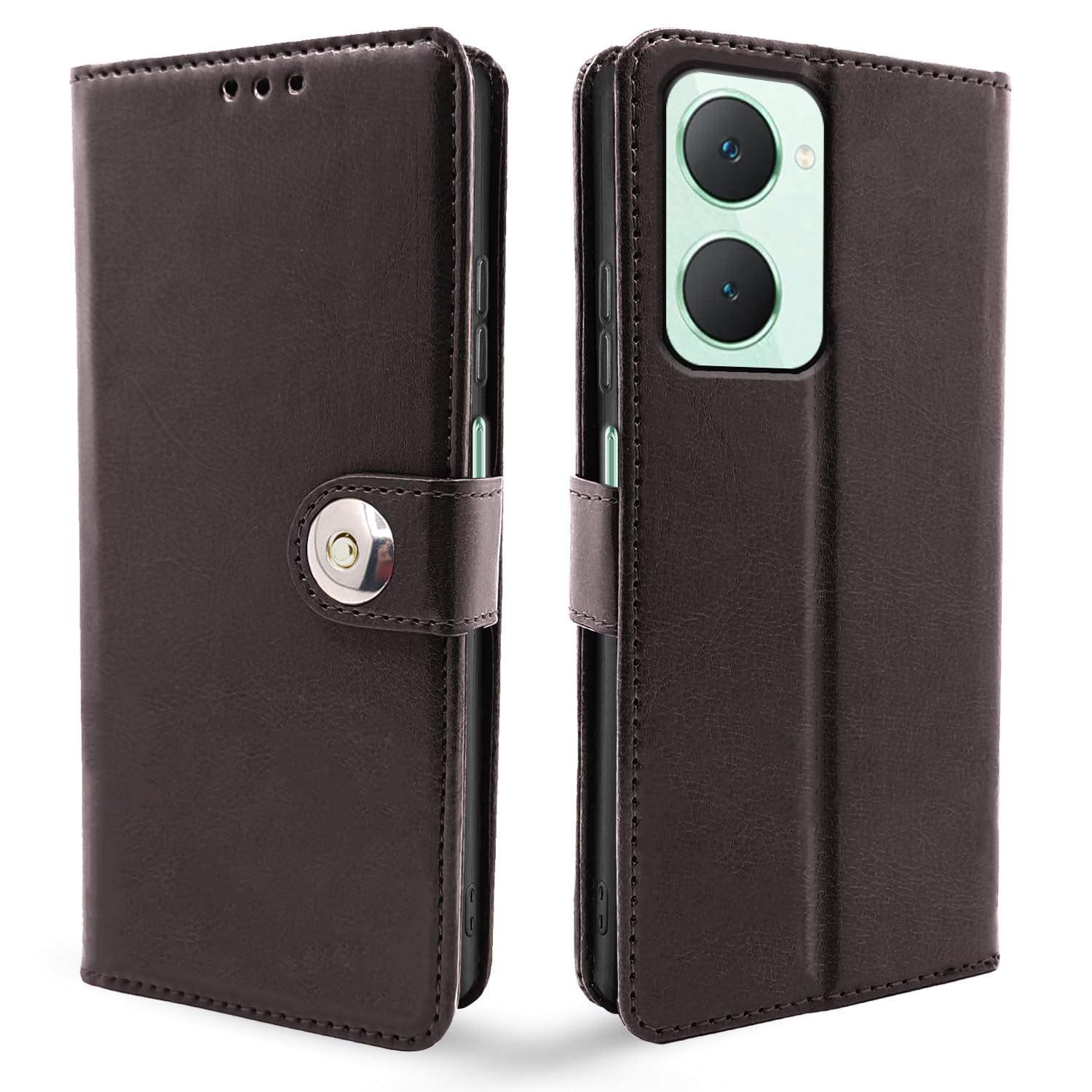 Pikkme coffee flip cover for iQOO Z9 Lite 5G/Vivo T3 Lite 5G/Vivo Y18/Y18e/Y03