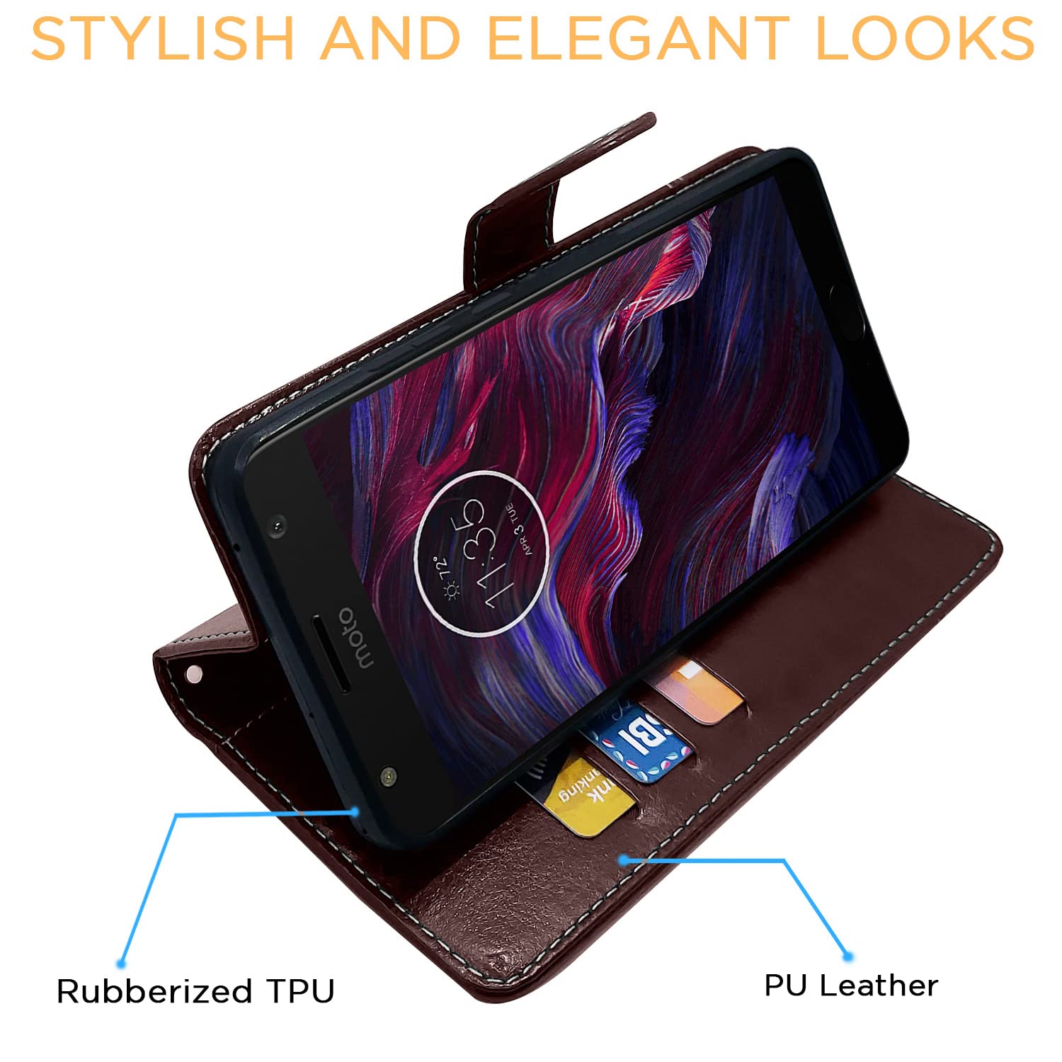 Pikkme coffee & brown flip case for Moto X4 – photo 5