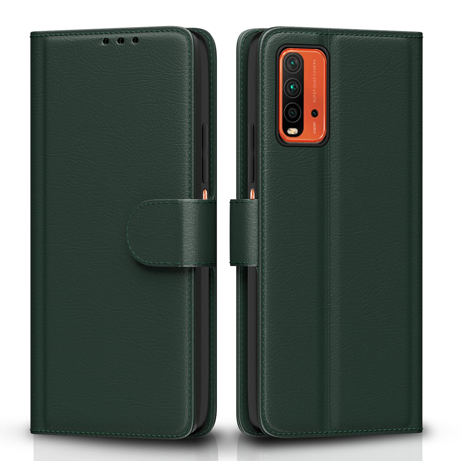 Green Wallet flip cover for Redmi 9 Power/Poco M3 – Pikkme