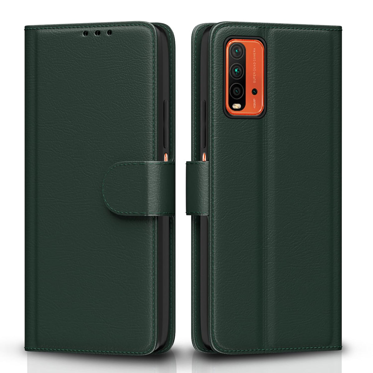 Green Wallet flip cover for Redmi 9 Power/Poco M3 – Pikkme