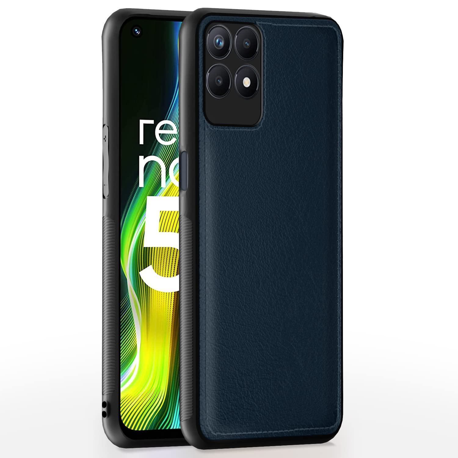 Realme Narzo 50 4G / Realme 8i 4G LeatherBack Back Cover – Blue