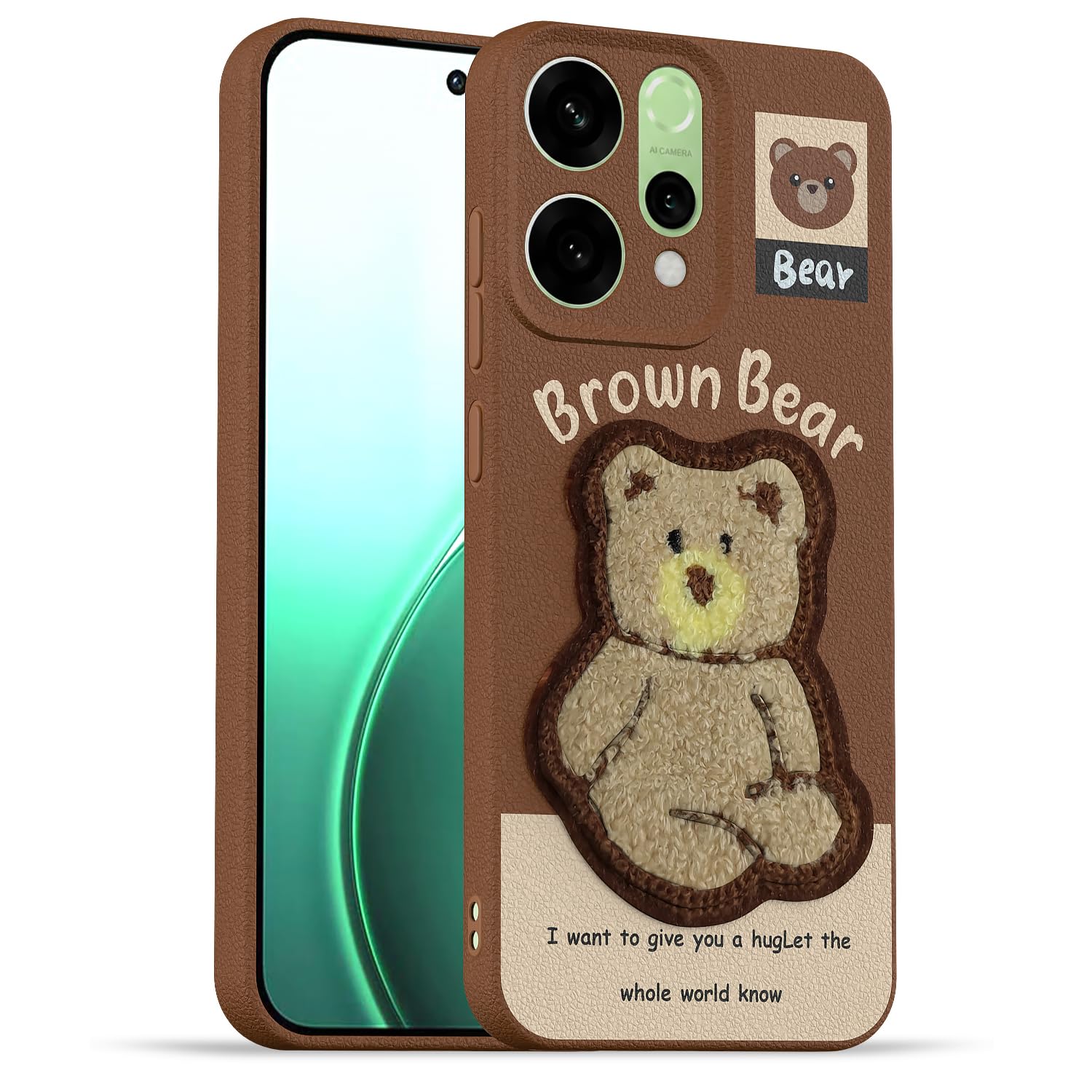 Oppo Reno 14 5G mobile cover in brown by Pikkme