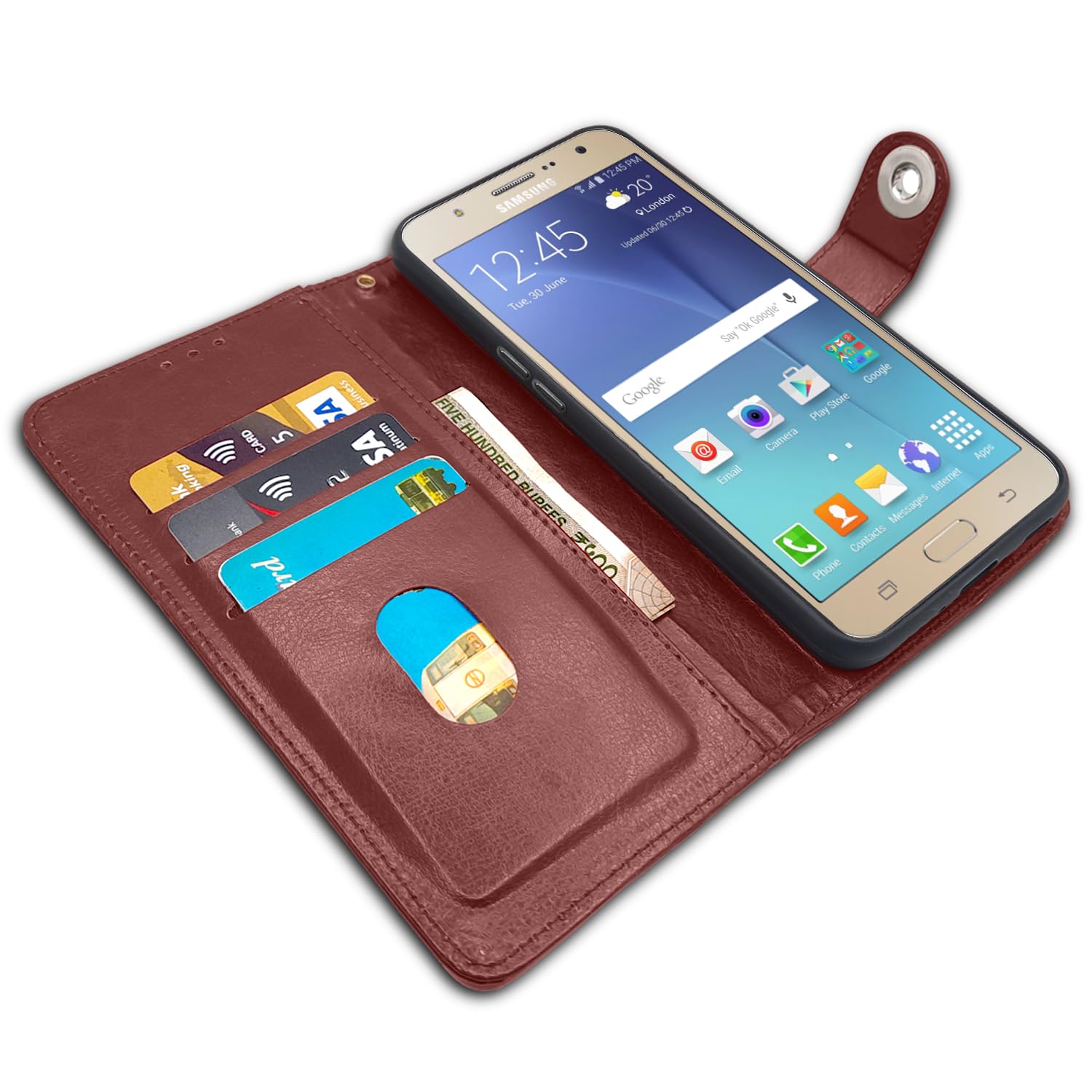Button brown flip cover for Samsung J7 2015/J7 – Pikkme – photo 3