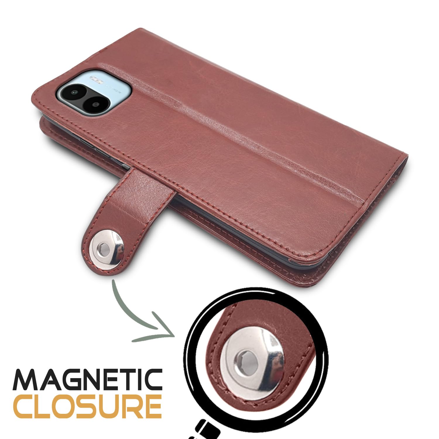 Pikkme brown flip case for Redmi A1/A2 – photo 4