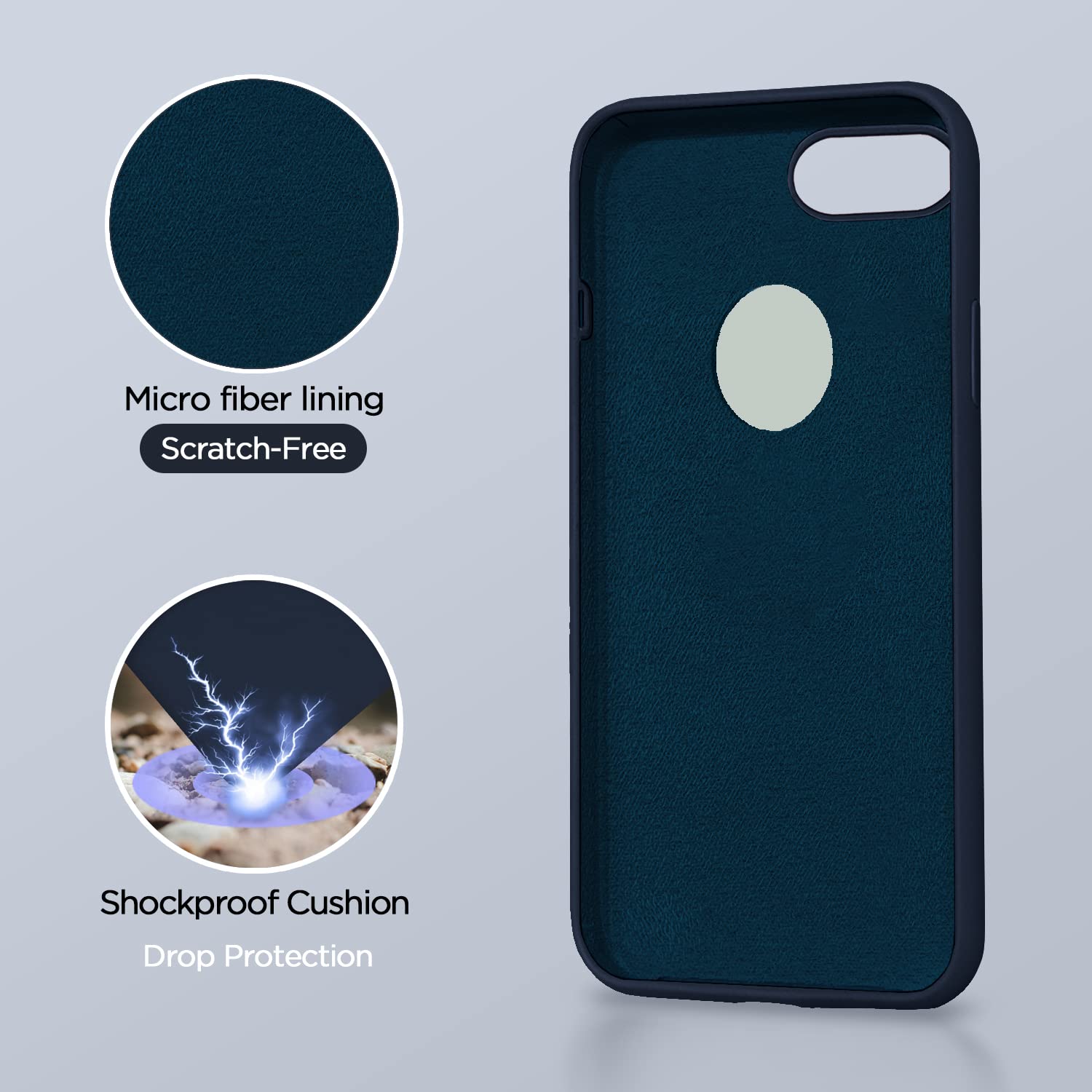 Pikkme iPhone 6 Silicone Back Cover (Dark Blue)