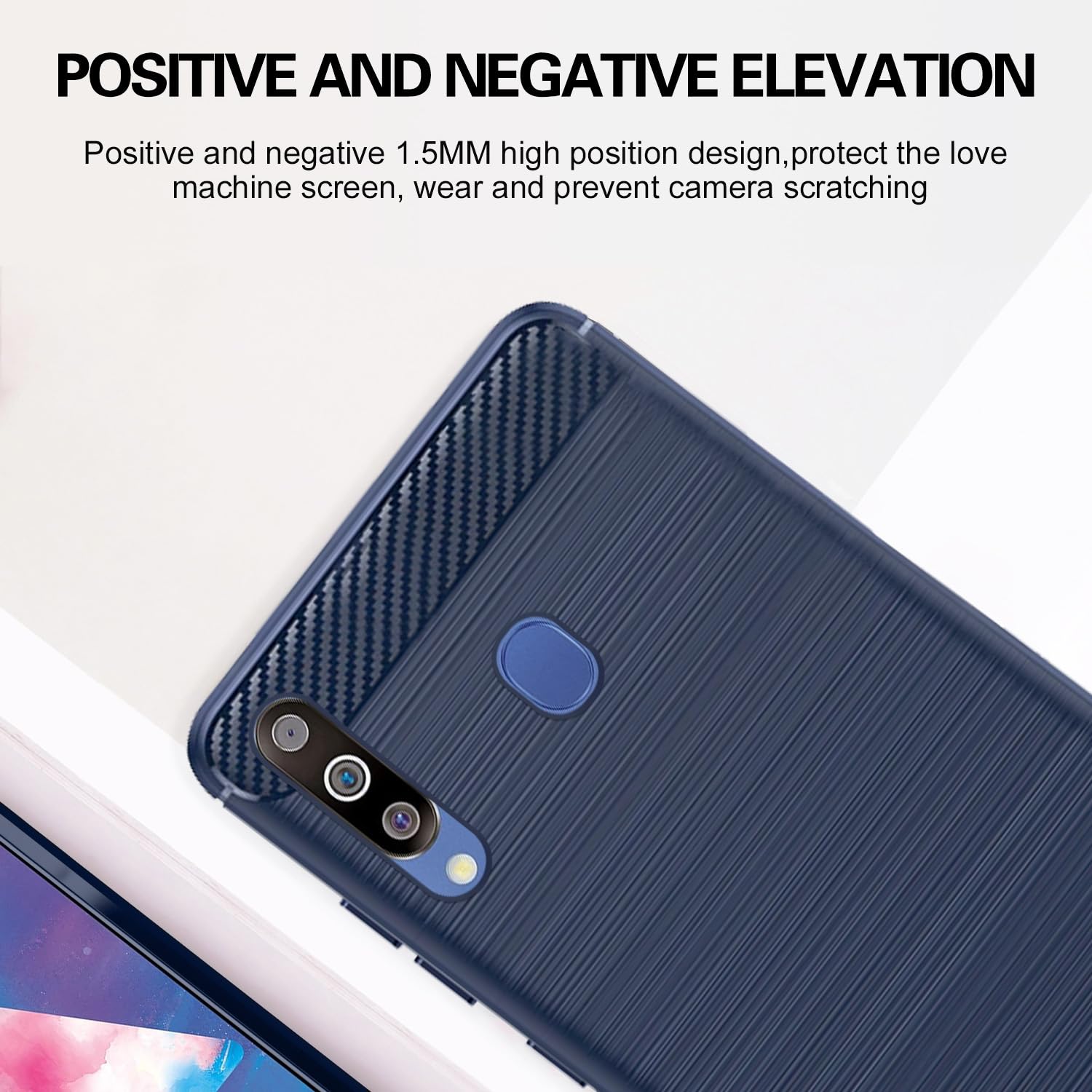 Pikkme Samsung Galaxy M30 Hybrid Carbon Fiber Back Cover | Blue