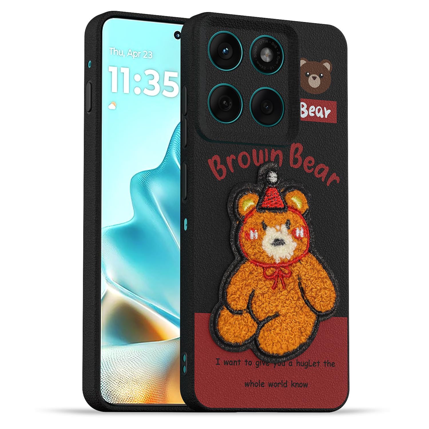 Pikkme cherry Plush Patch phone cover for Moto Edge 60 Pro 5G