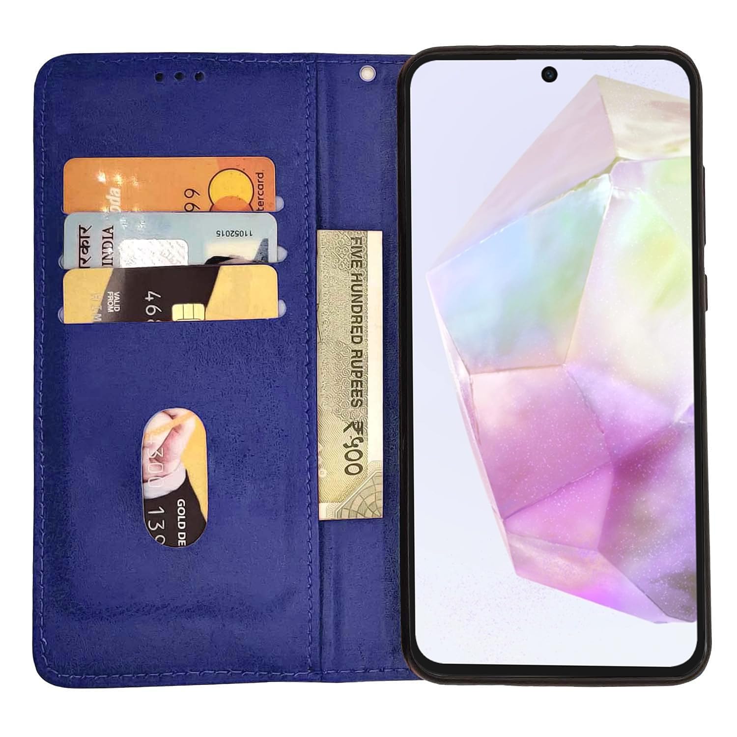 Pikkme Samsung Galaxy A35 5G Magnetic Flip Cover (Blue)