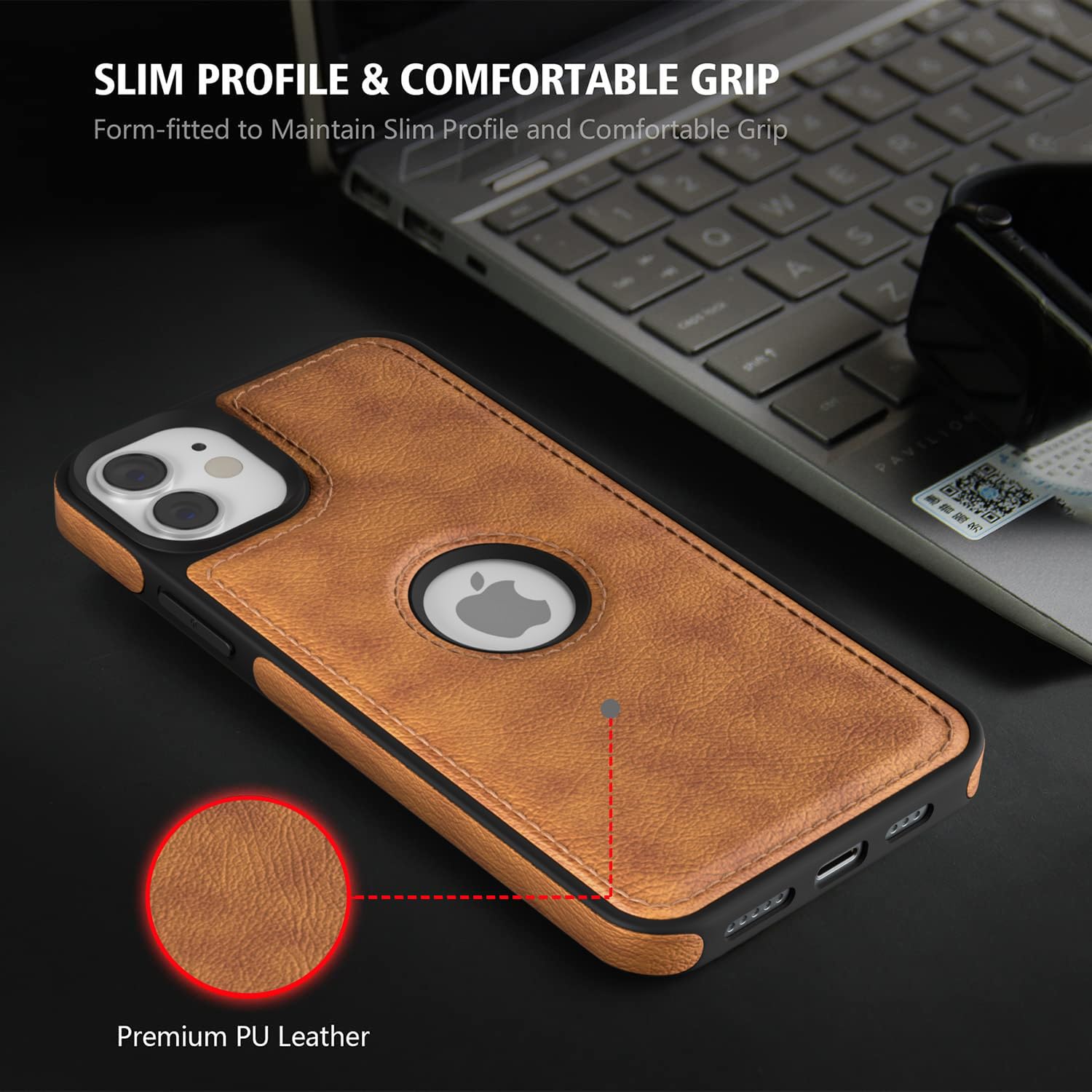 Pikkme iPhone 12/12 Pro Flexible Pu Leather Back Case | Brown