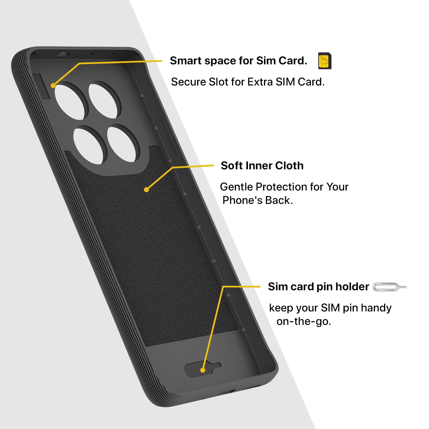 Pikkme Redmi Note 14 Pro 5G Gencase Back Cover (Grey)