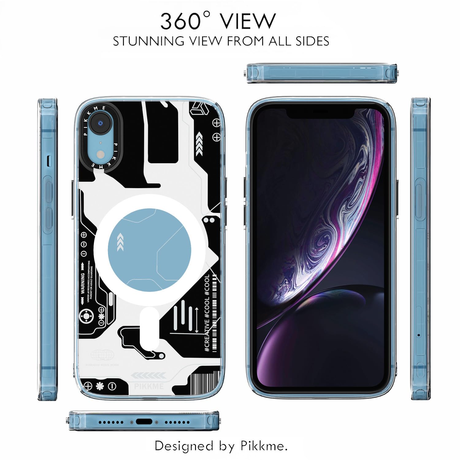 Pikkme iPhone XR Printmagsafe Back Cover (Black)